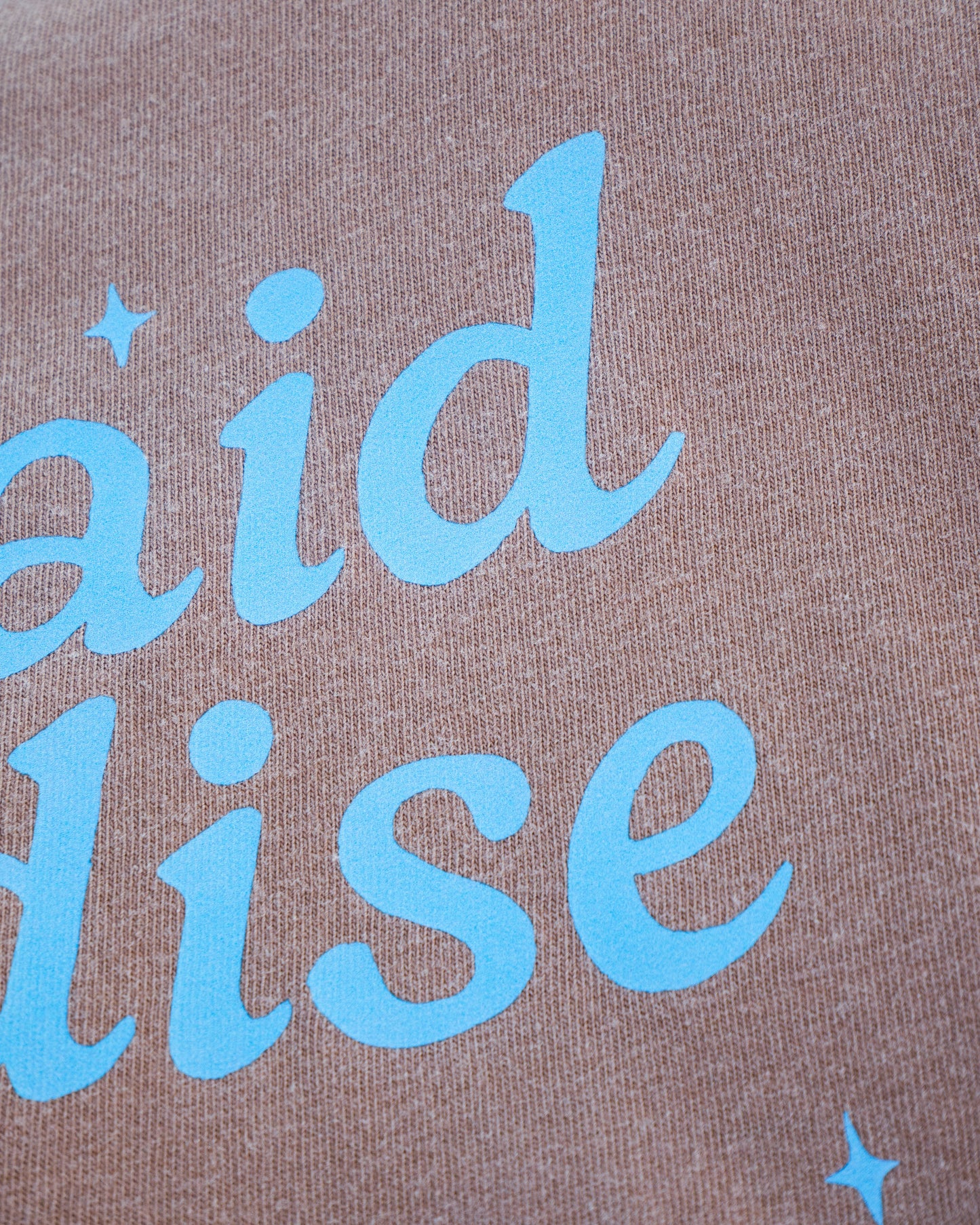 Text 'maid elise' in light blue on a brown background