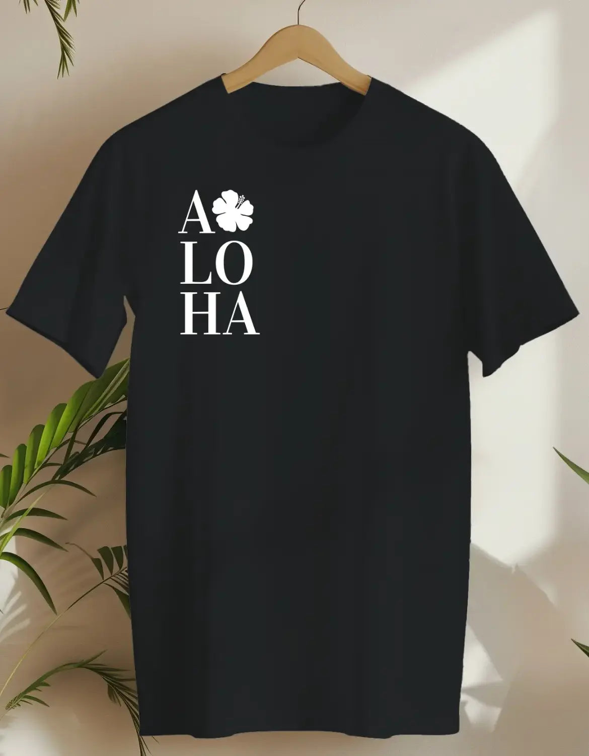Aloha Flower-T-shirt-Black-AMCC.STORE