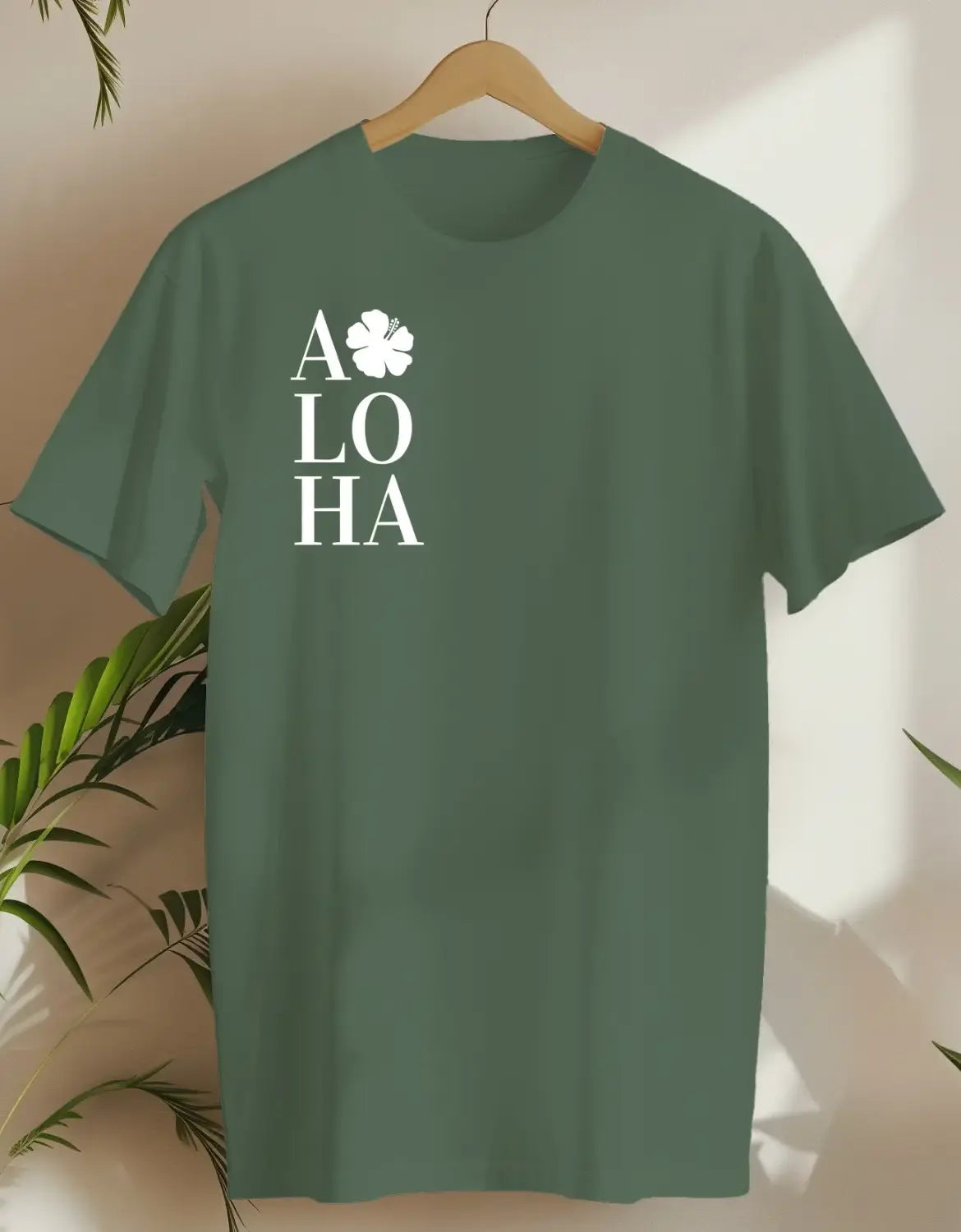 Aloha Flower-T-shirt-Military Green-AMCC.STORE