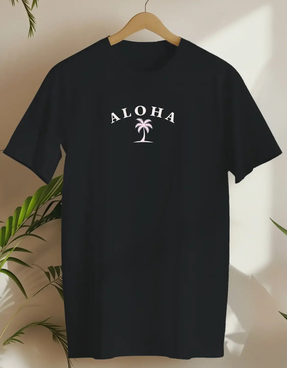 Aloha Palm Tree-T-shirt-Black-AMCC.STORE