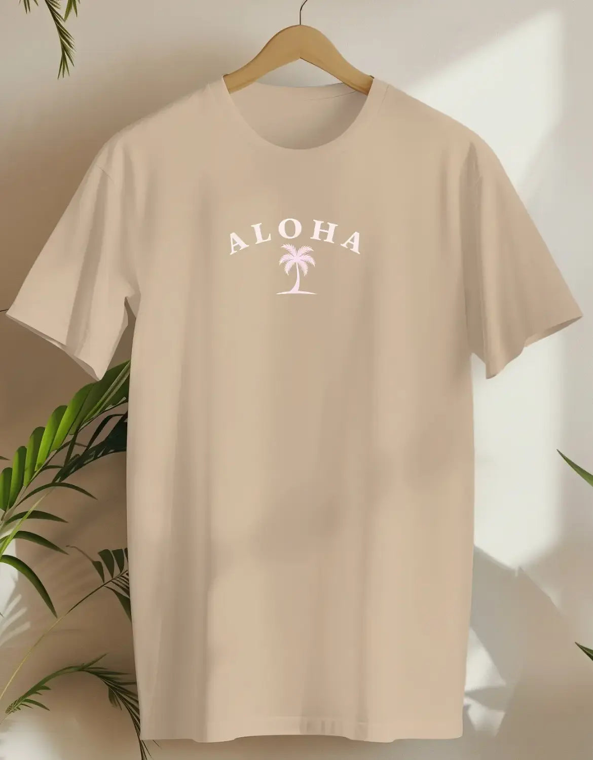 Aloha Palm Tree-T-shirt-Sand-AMCC.STORE