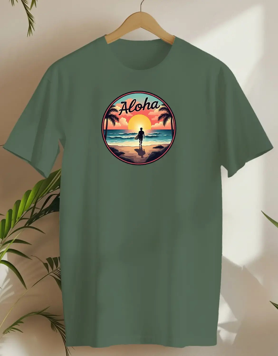 Aloha Surfer-T-shirt-Military Green-AMCC.STORE