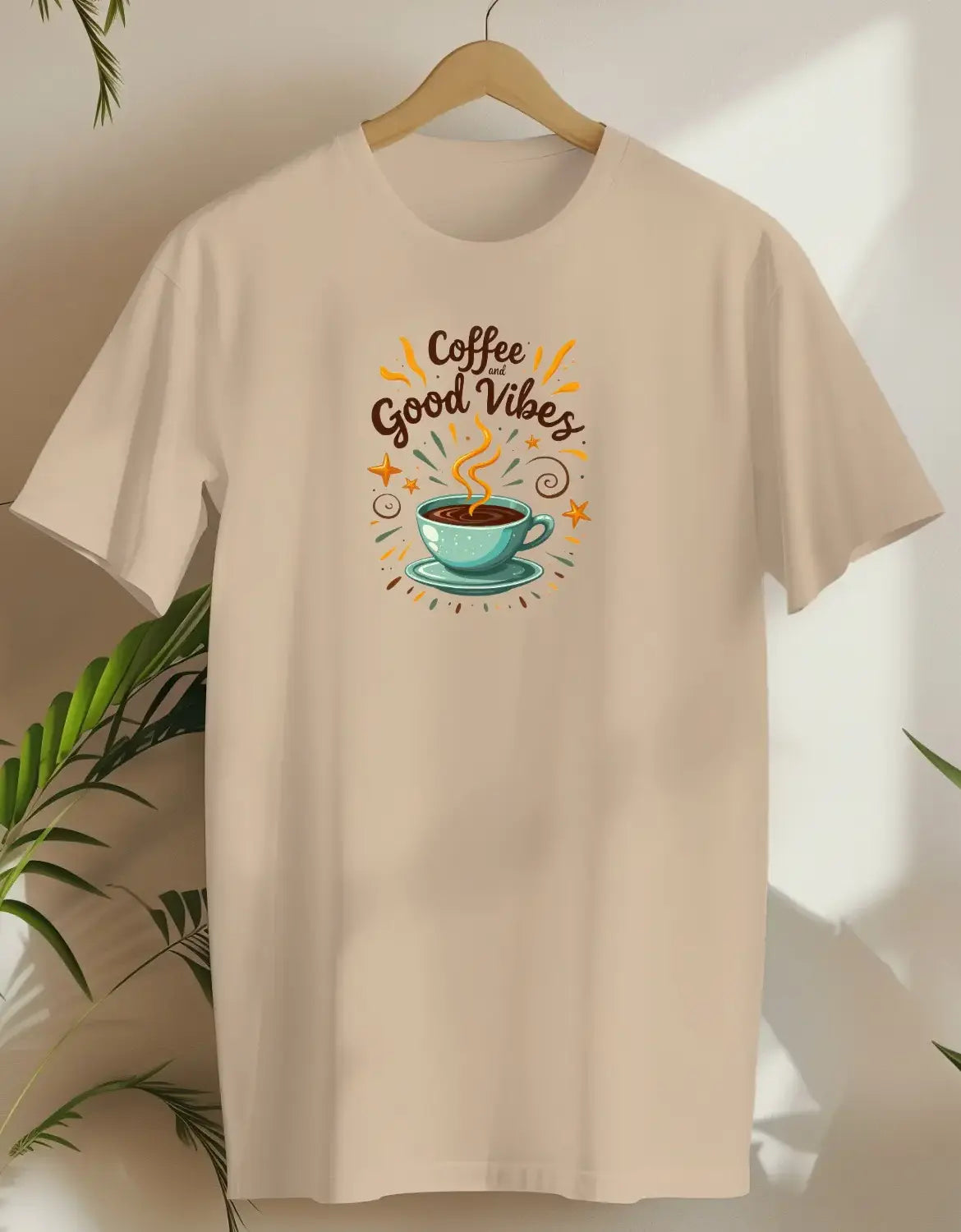 Coffee And Good Vibes 4-T-shirt-Sand-AMCC.STORE