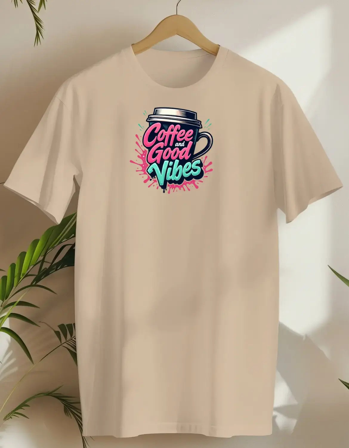 Coffee And Good Vibes 7-T-shirt-Sand-AMCC.STORE