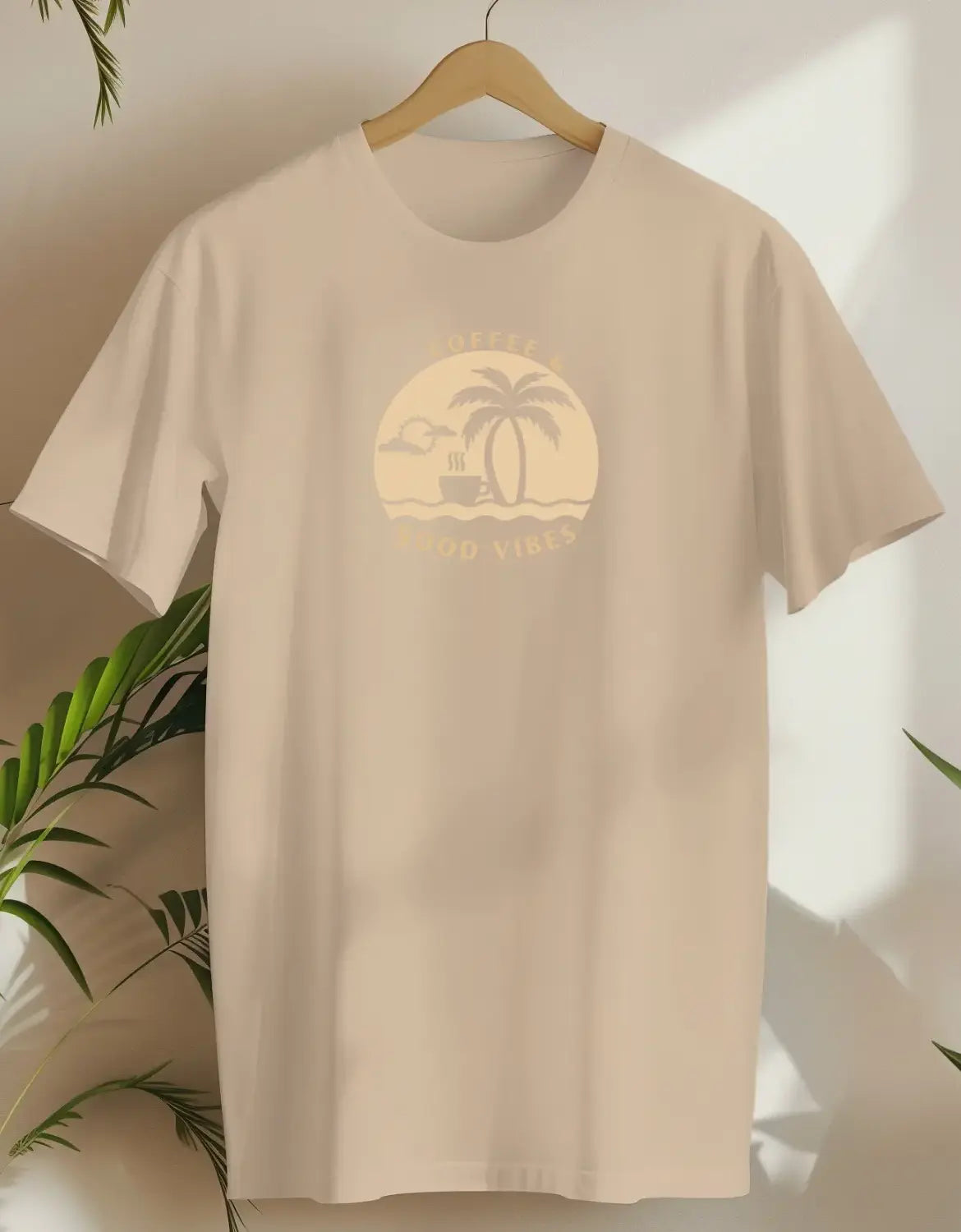 Coffee And Good Vibes 8-T-shirt-Sand-AMCC.STORE