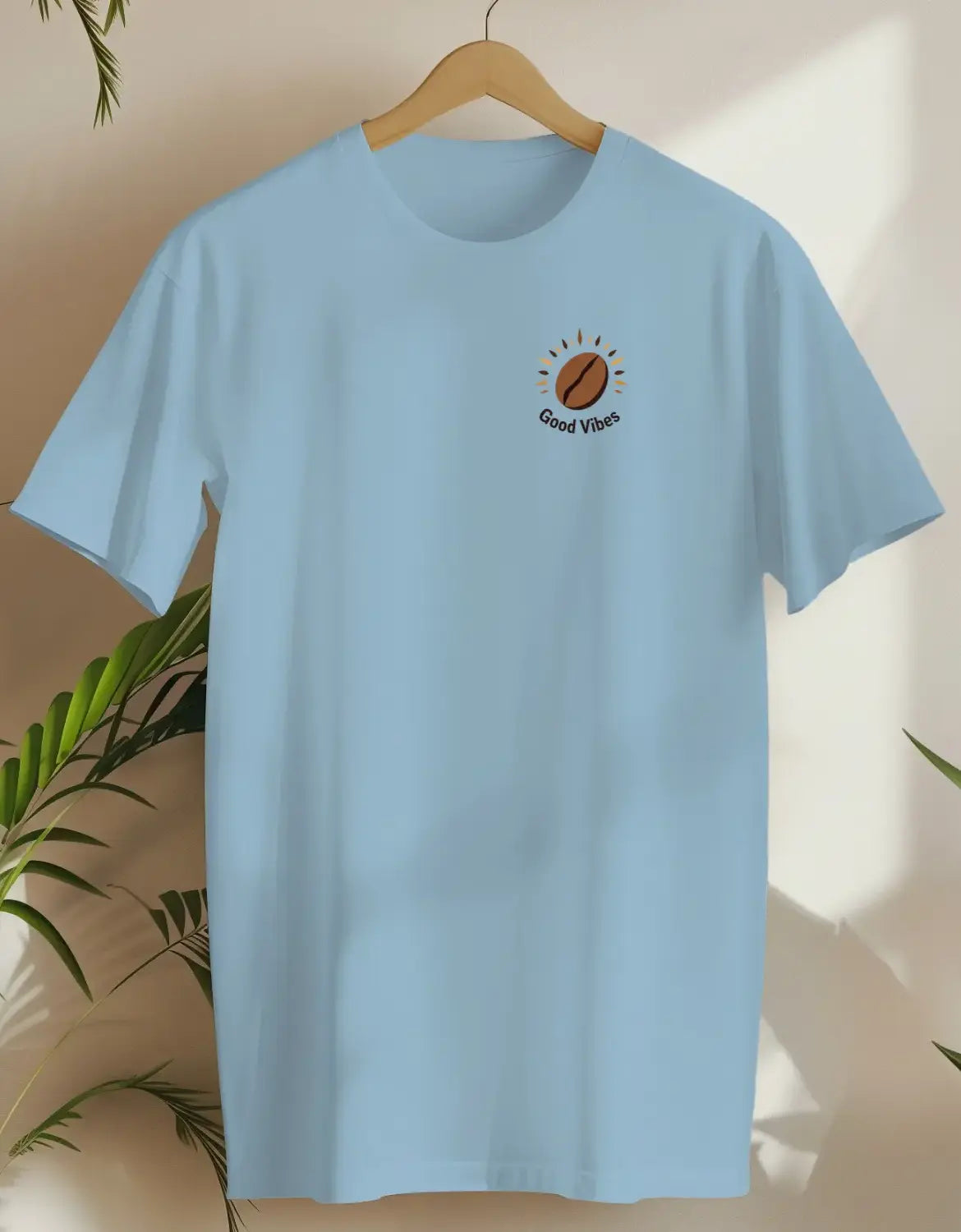 Coffee Bean Good Vibes-T-shirt-Light Blue-AMCC.STORE