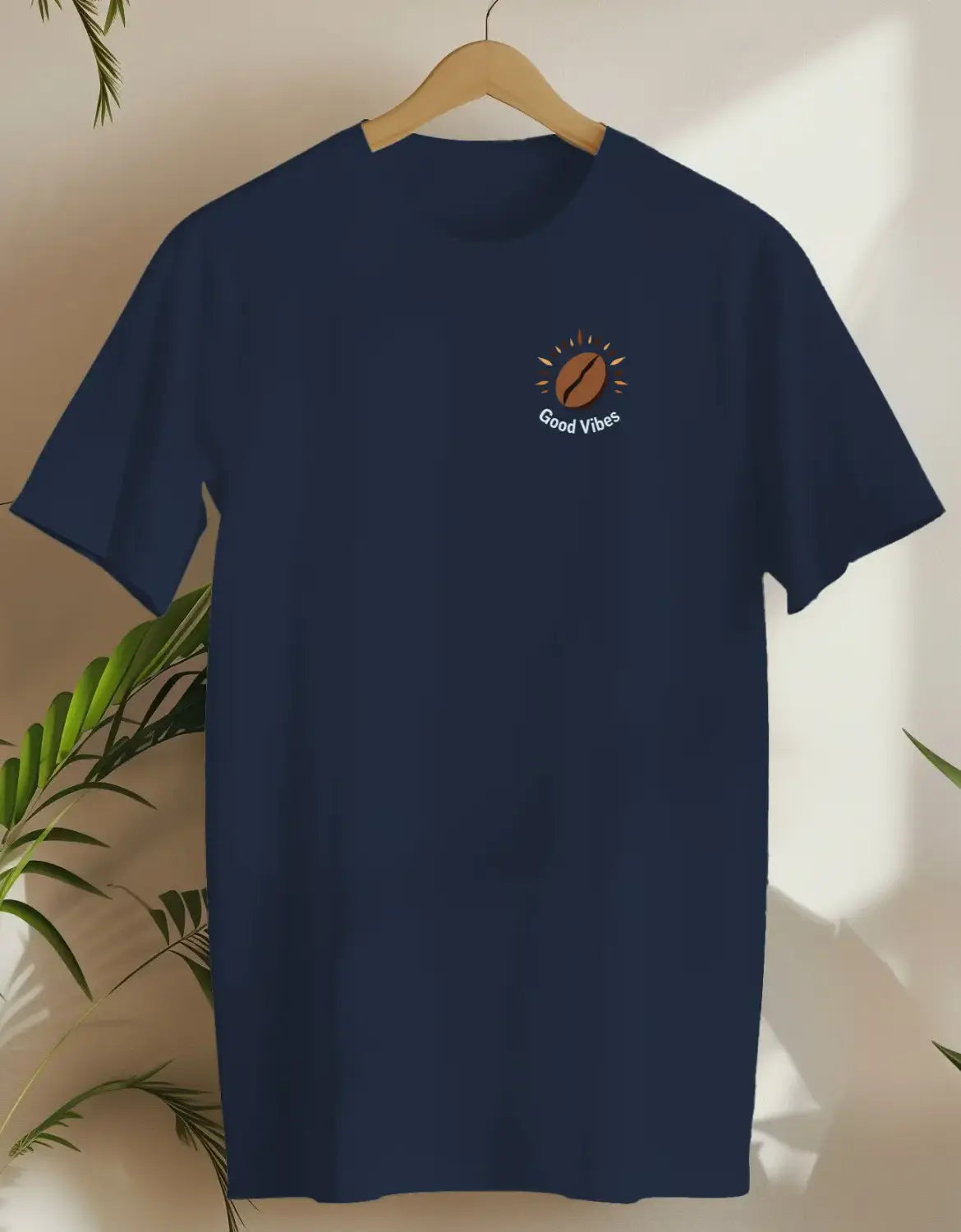 Coffee Bean Good Vibes-T-shirt-Navy-AMCC.STORE