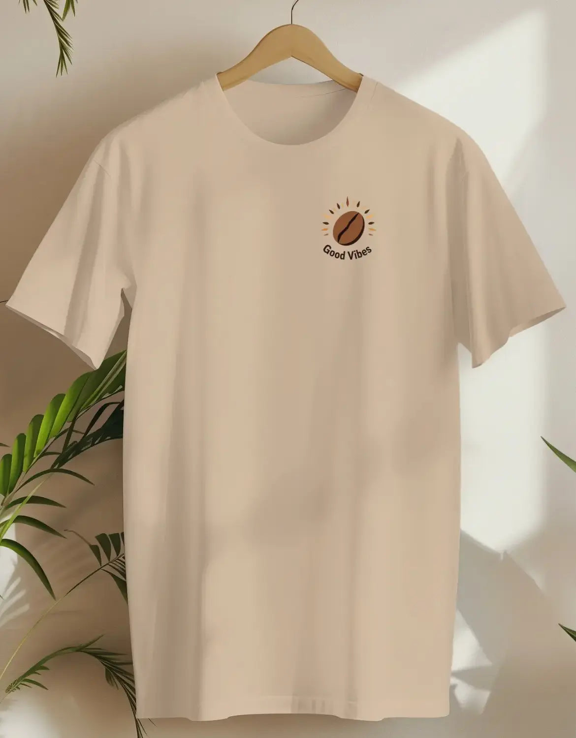 Coffee Bean Good Vibes-T-shirt-Sand-AMCC.STORE
