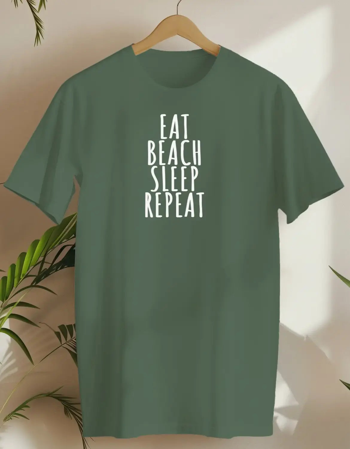 Eat Beach Sleep Repeat-T-shirt-Military Green-AMCC.STORE