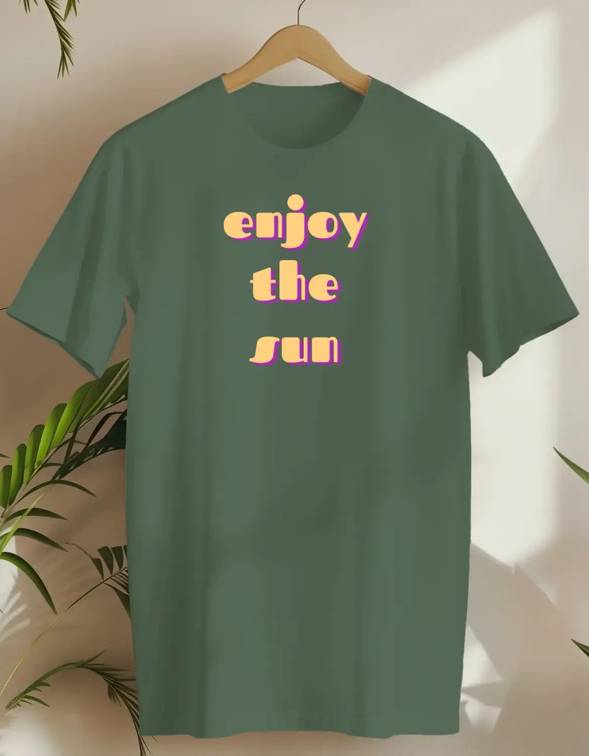 Enjoy The Sun-T-shirt-Military Green-AMCC.STORE