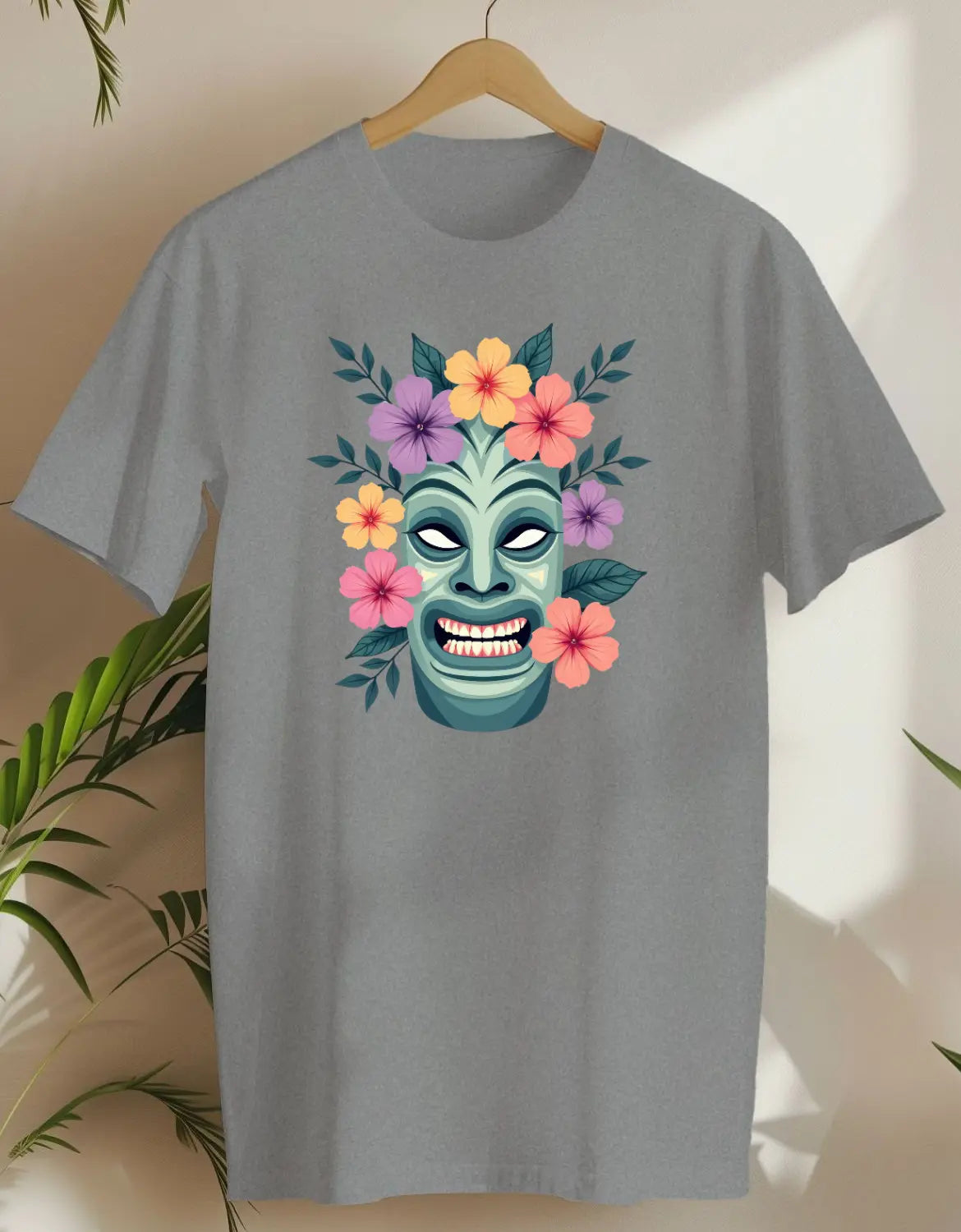 Floral Tiki-T-shirt-Rs Sport Grey-AMCC.STORE
