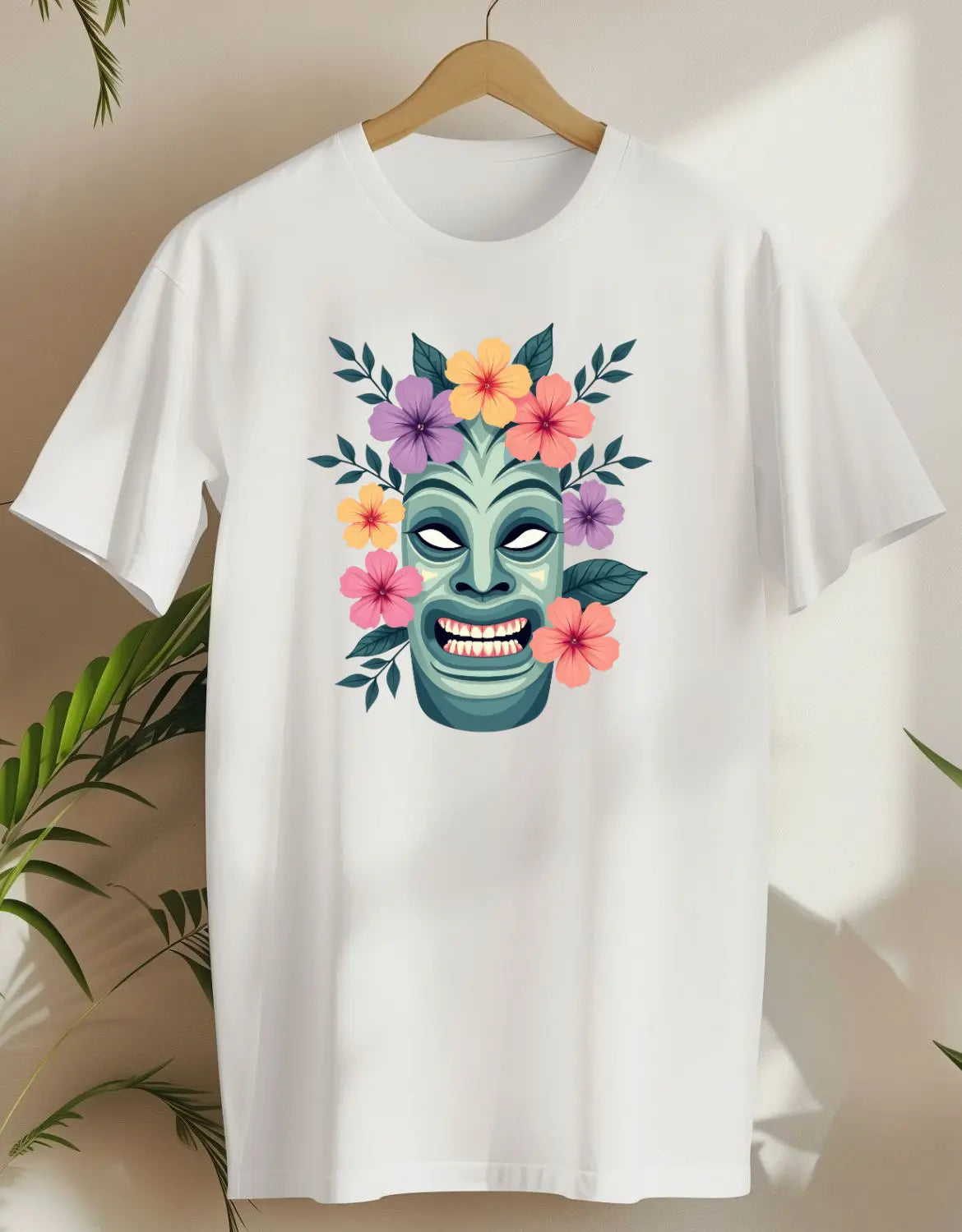 Floral Tiki-T-shirt-White-AMCC.STORE