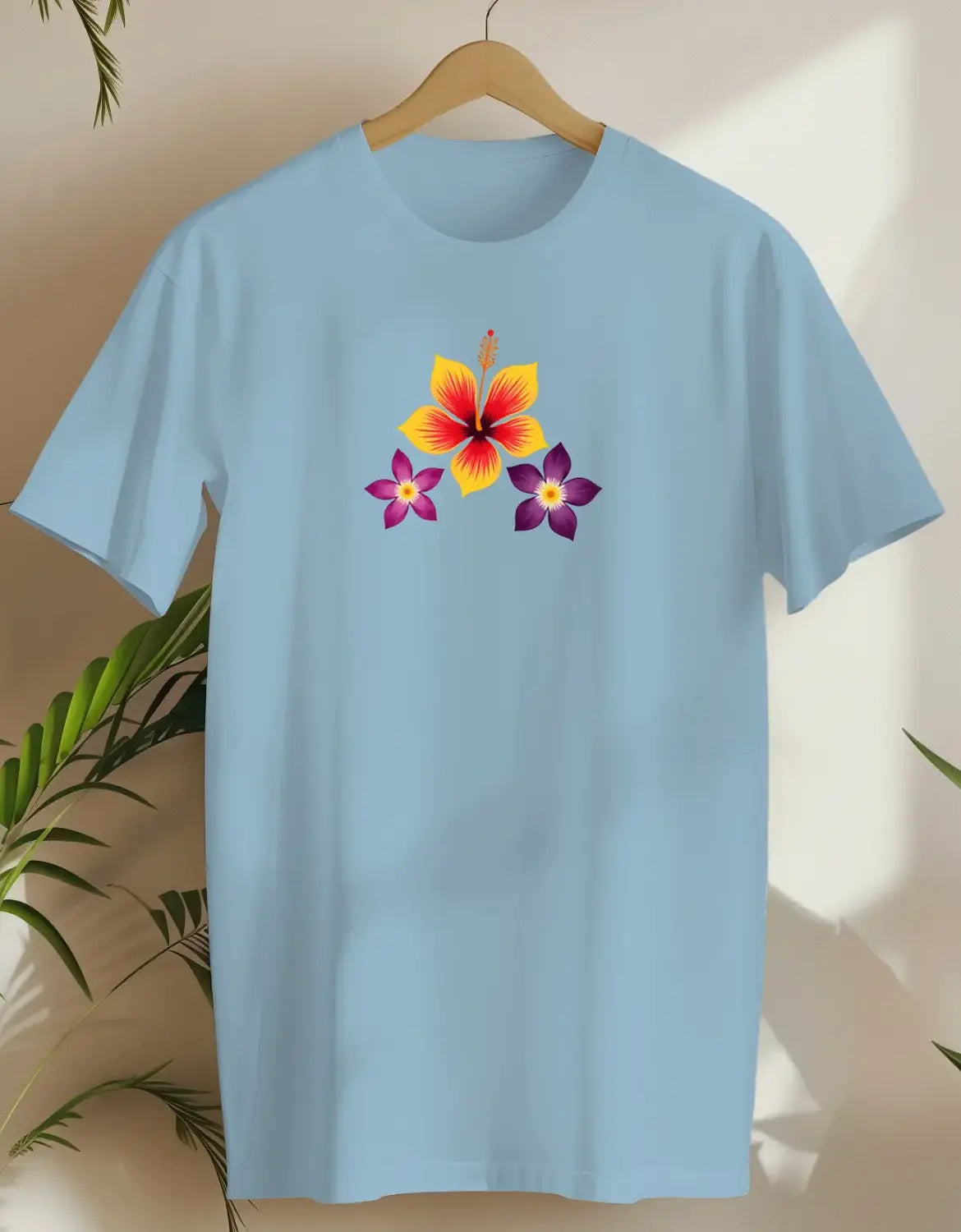 Flowers-T-shirt-Light Blue-AMCC.STORE