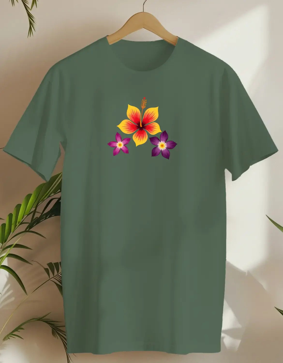Flowers-T-shirt-Military Green-AMCC.STORE