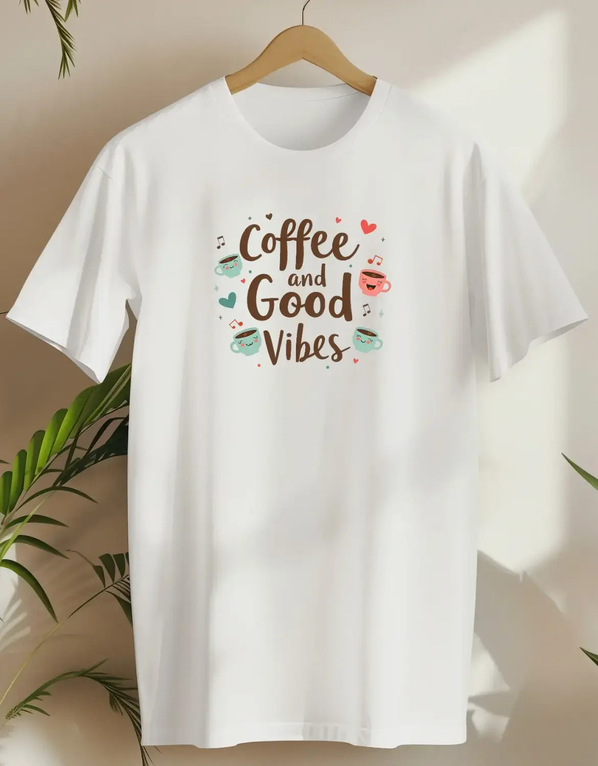 Happy Coffee And Good Vibes-T-shirt-White-AMCC.STORE