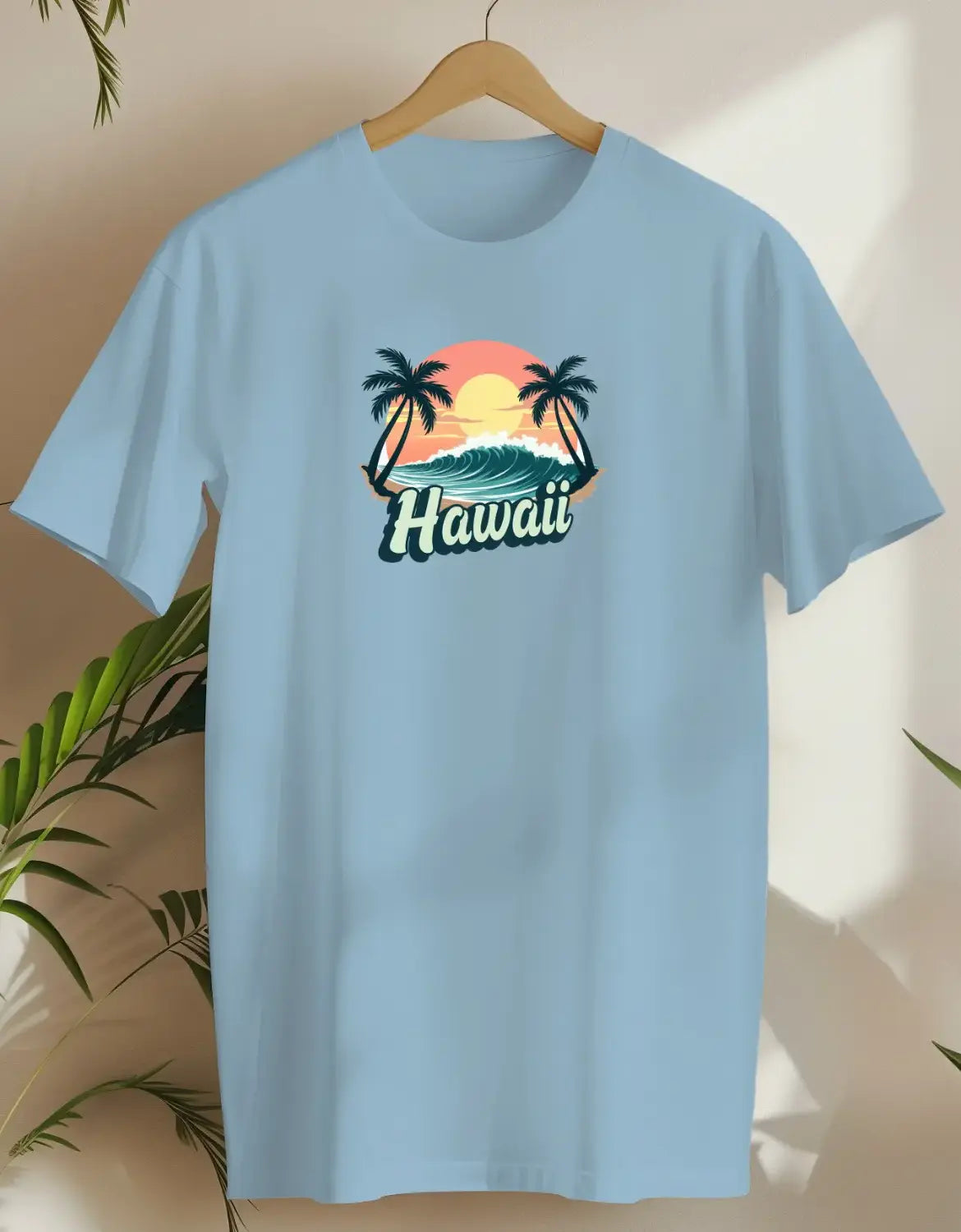 Hawaii Beach 2-T-shirt-Light Blue-AMCC.STORE