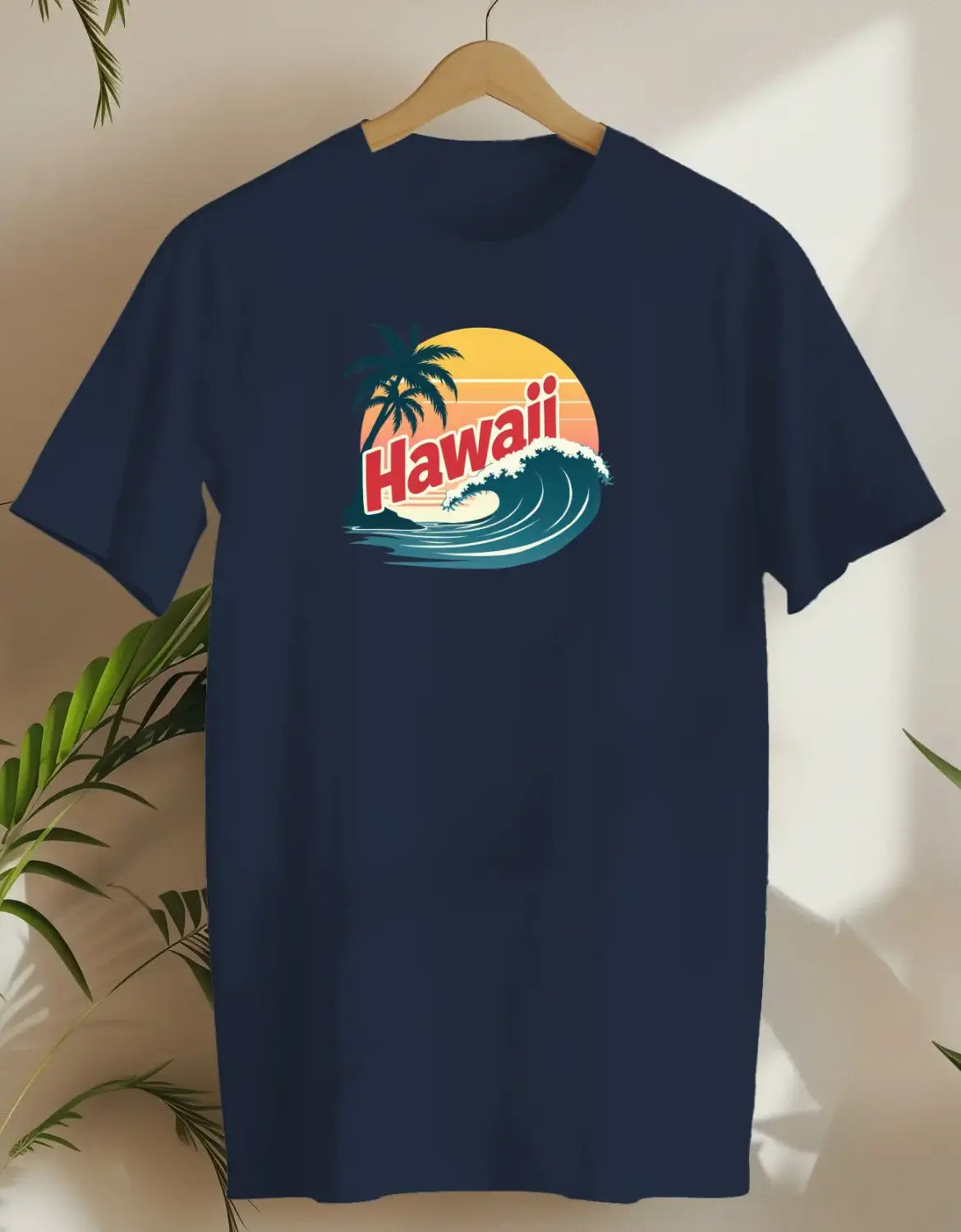 Hawaii Wave-T-shirt-Navy-AMCC.STORE