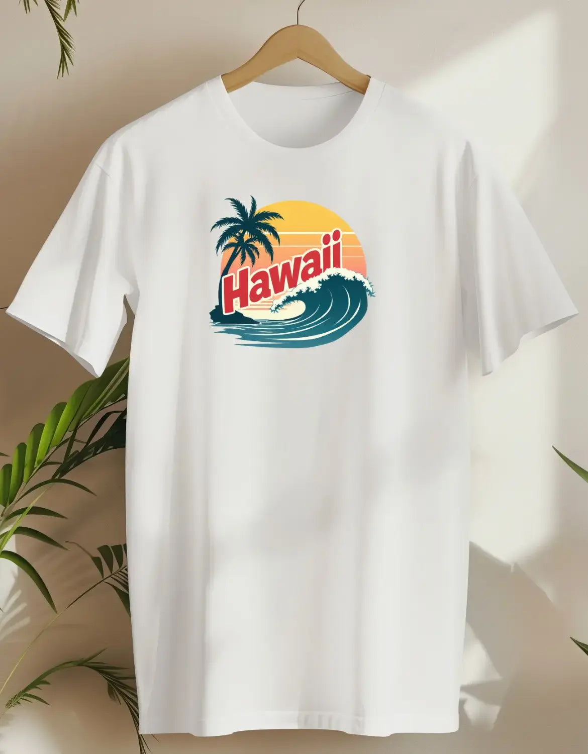 Hawaii Wave-T-shirt-White-AMCC.STORE