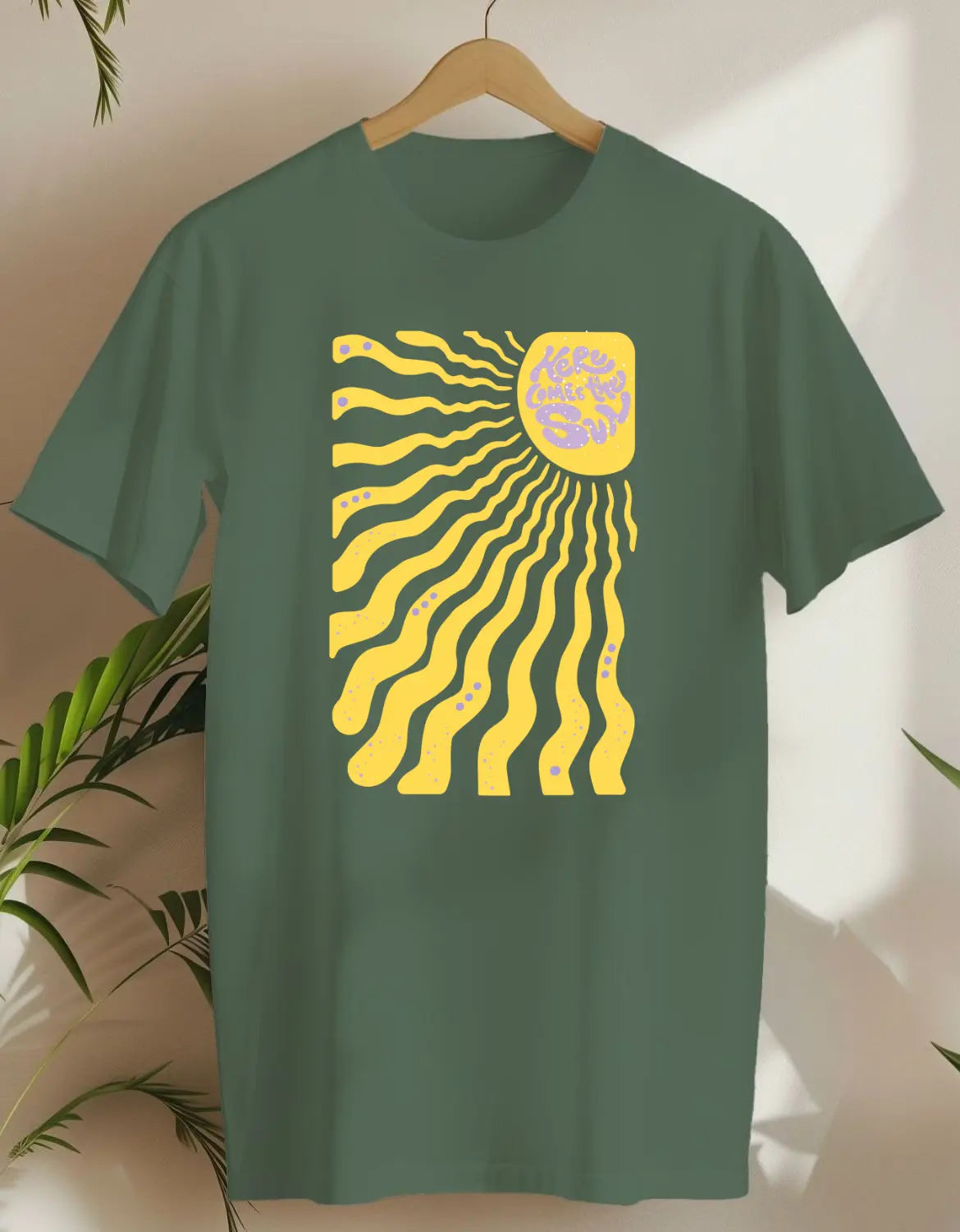 Here Comes The Sun-T-shirt-Military Green-AMCC.STORE