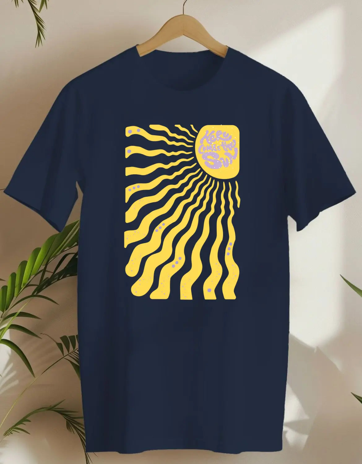 Here Comes The Sun-T-shirt-Navy-AMCC.STORE