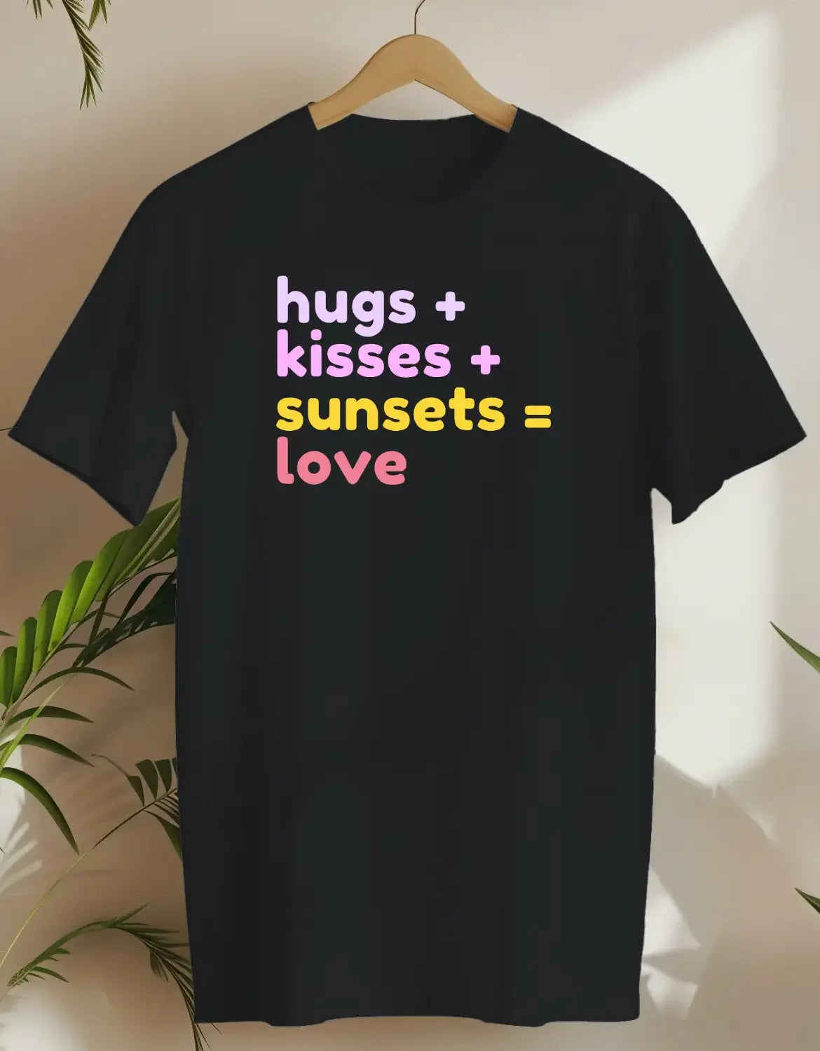 Hugs Kisses Sunsets Love-T-shirt-Black-AMCC.STORE