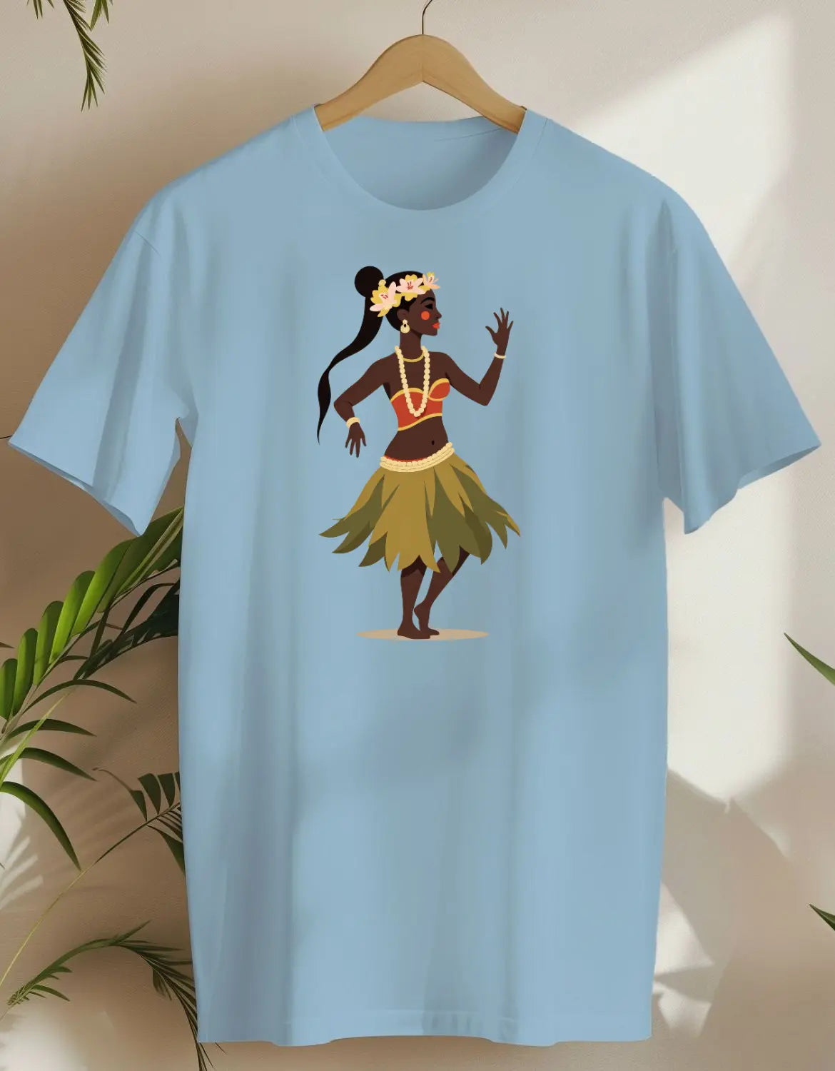 Hula Abstract-T-shirt-Light Blue-AMCC.STORE