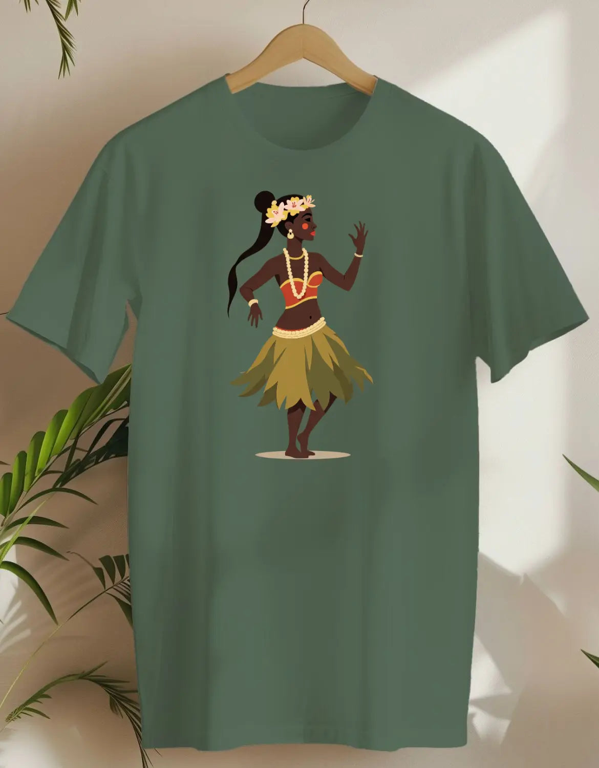 Hula Abstract-T-shirt-Military Green-AMCC.STORE