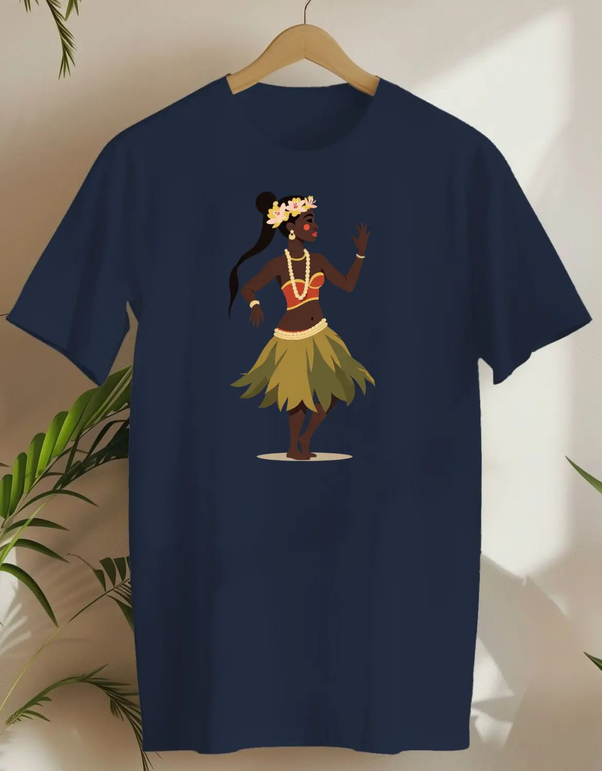 Hula Abstract-T-shirt-Navy-AMCC.STORE