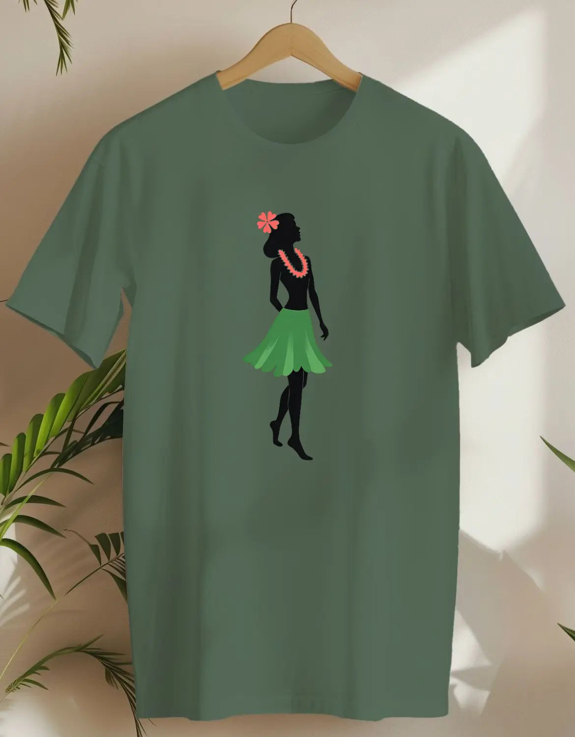 Hula Silhouette-T-shirt-Military Green-AMCC.STORE