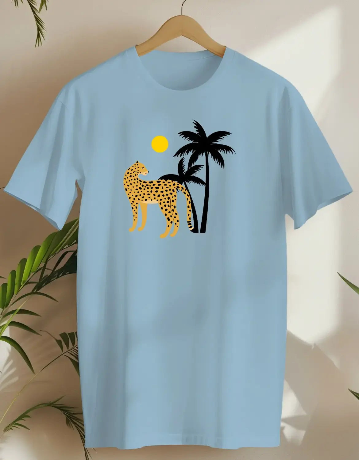 Palm Cat 2-T-shirt-Light Blue-AMCC.STORE