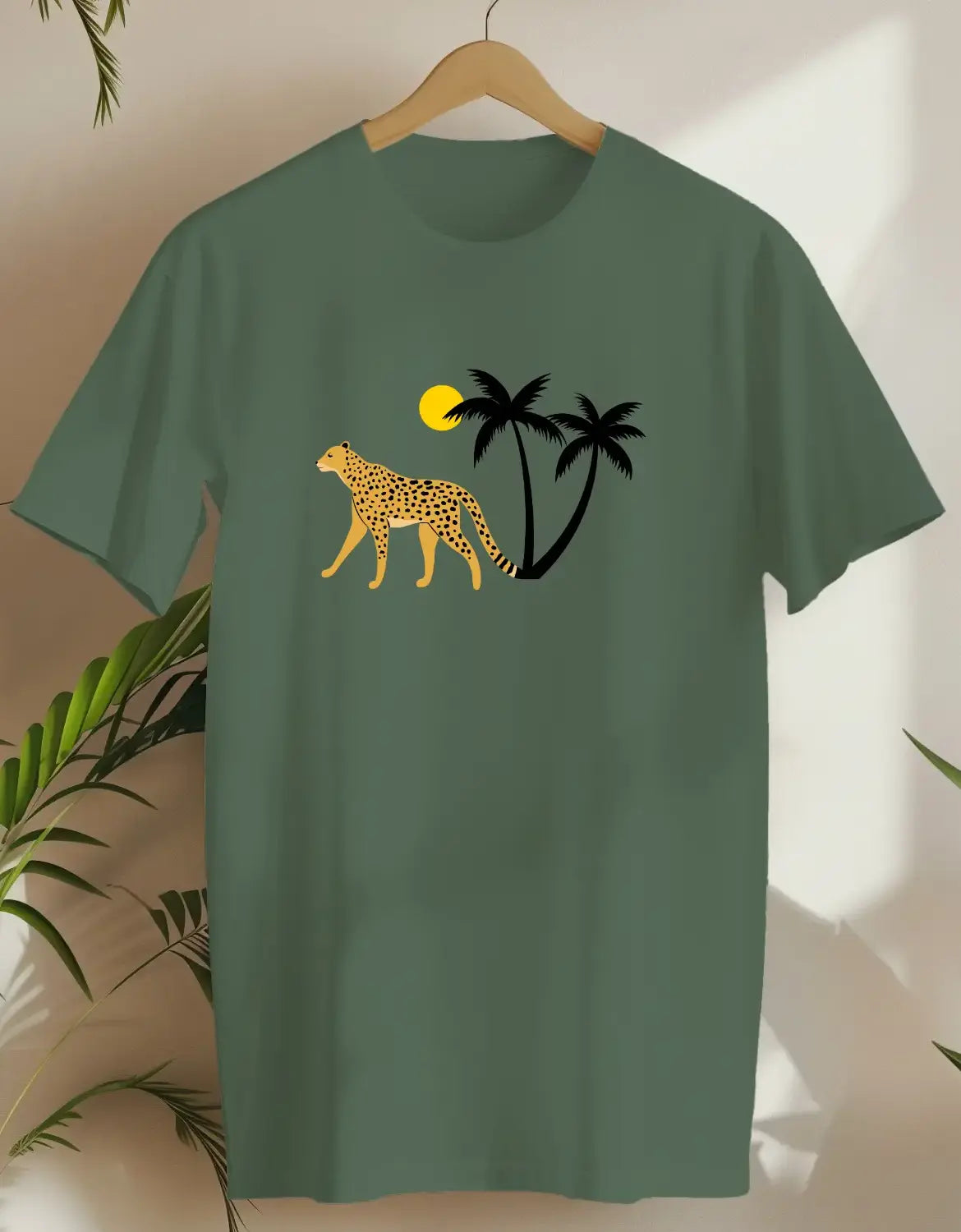 Palm Cat 3-T-shirt-Military Green-AMCC.STORE