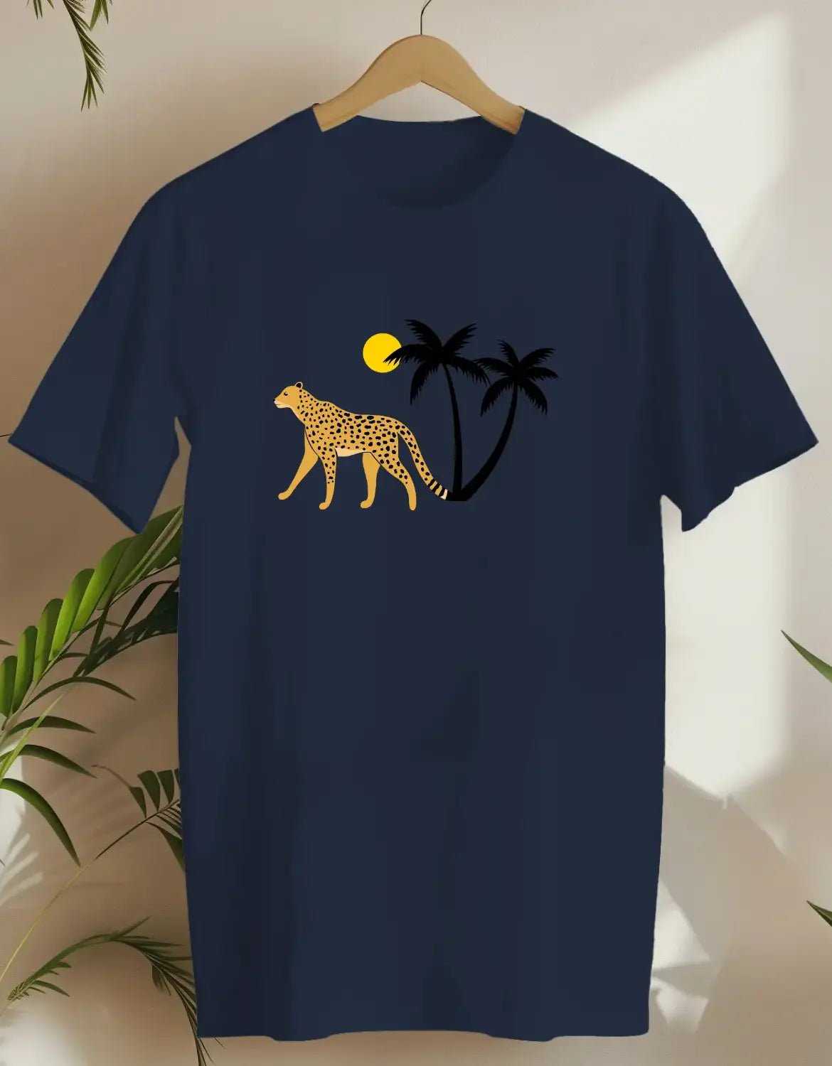 Palm Cat 3-T-shirt-Navy-AMCC.STORE