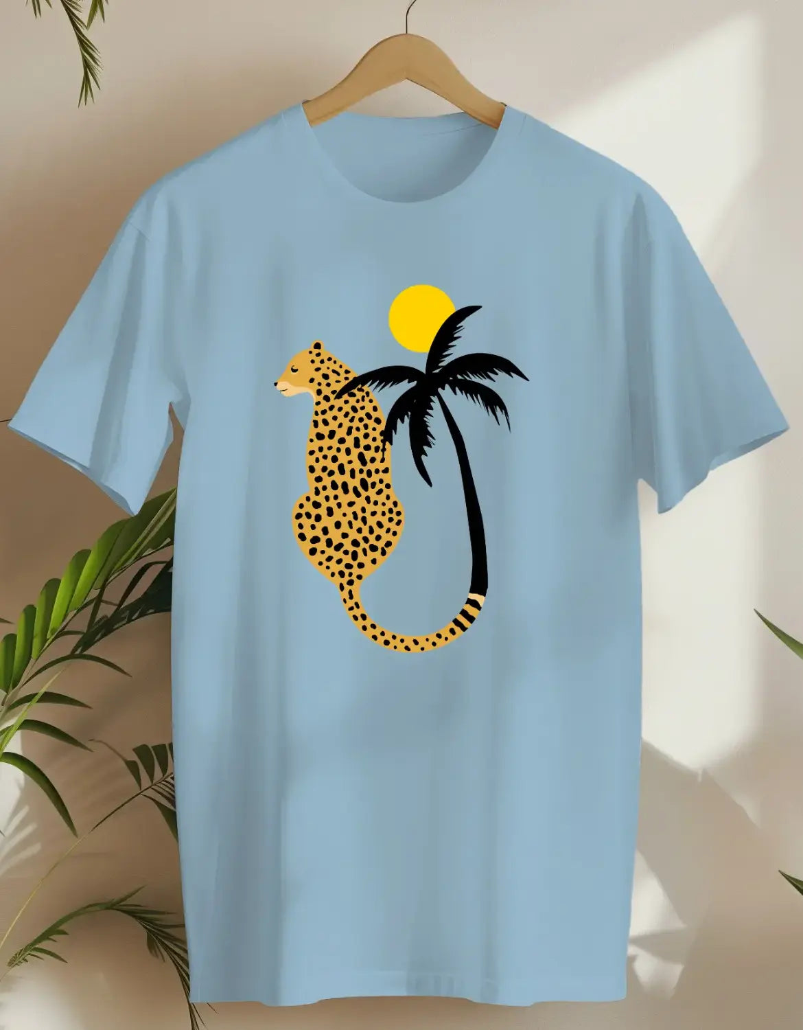 Palm Cat-T-shirt-Light Blue-AMCC.STORE