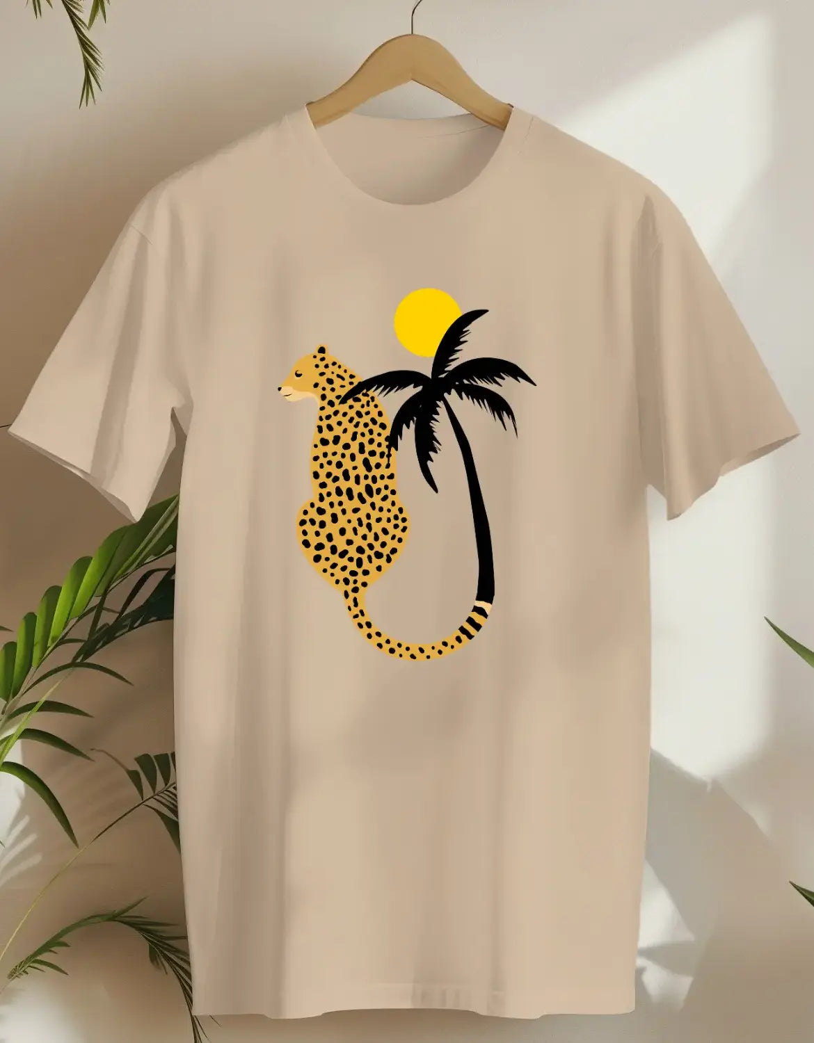 Palm Cat-T-shirt-Sand-AMCC.STORE