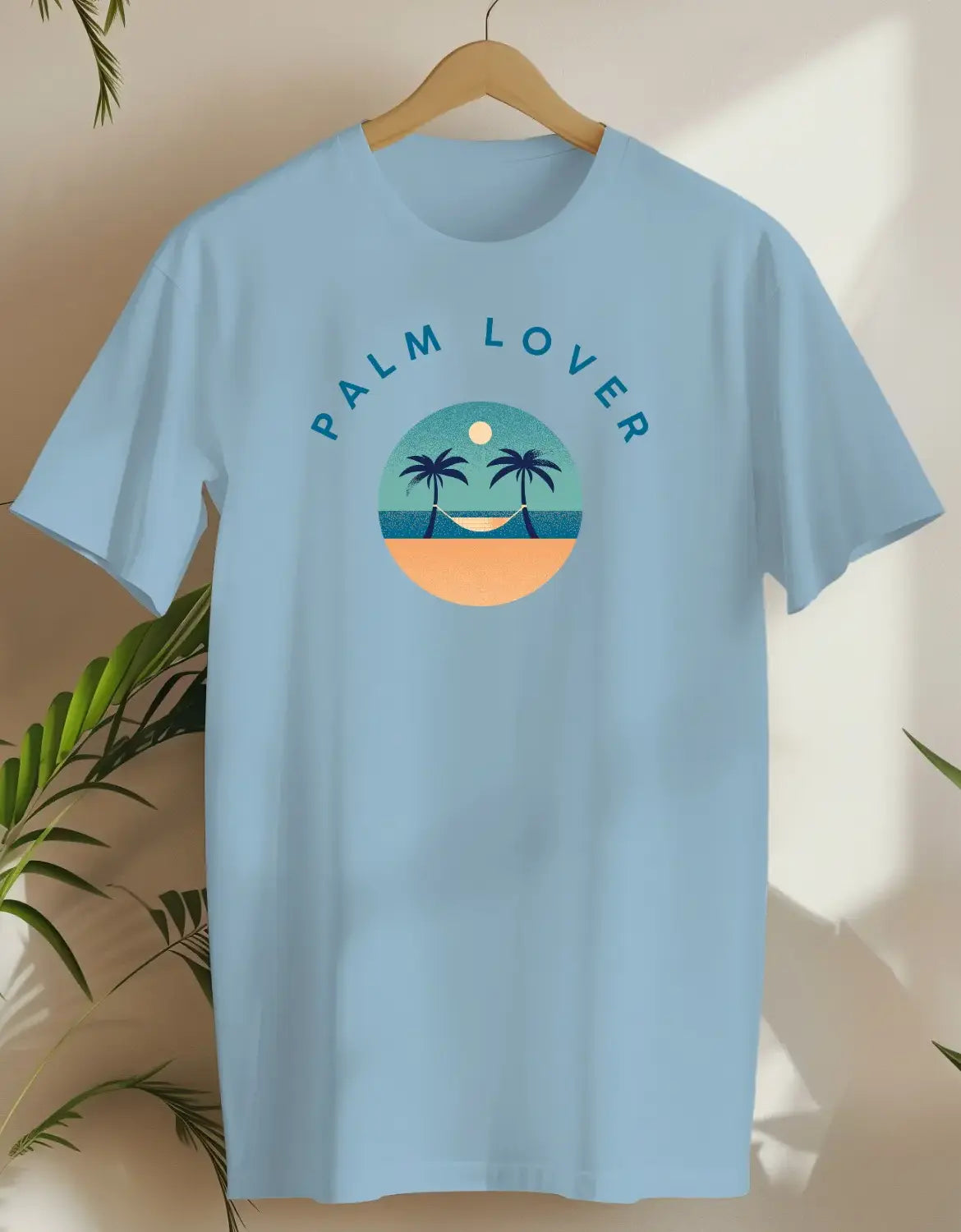 Palm Lover-T-shirt-Light Blue-AMCC.STORE