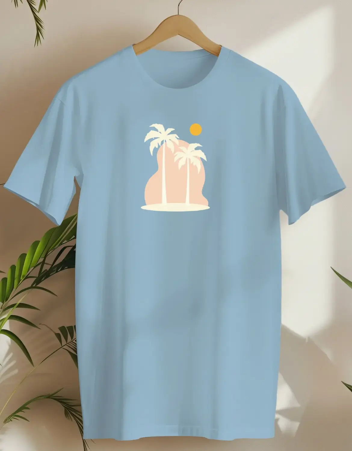 Palm Oasis-T-shirt-Light Blue-AMCC.STORE