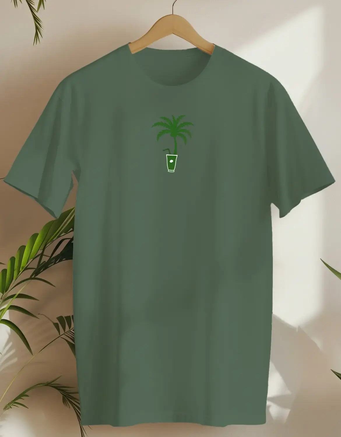 Palm Sip-T-shirt-Military Green-AMCC.STORE
