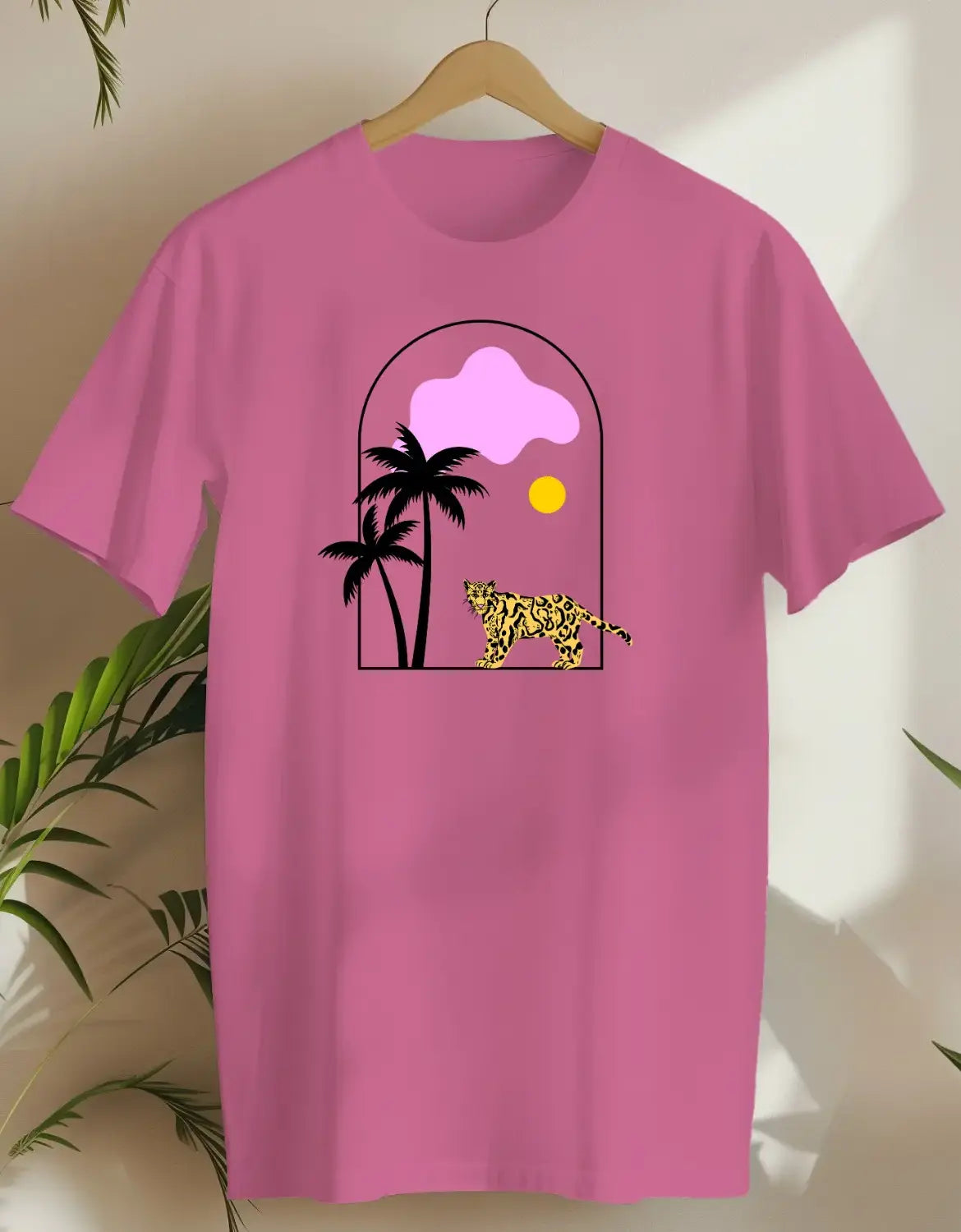 Palm Tiger Pink Sun-T-shirt-Azalea-AMCC.STORE
