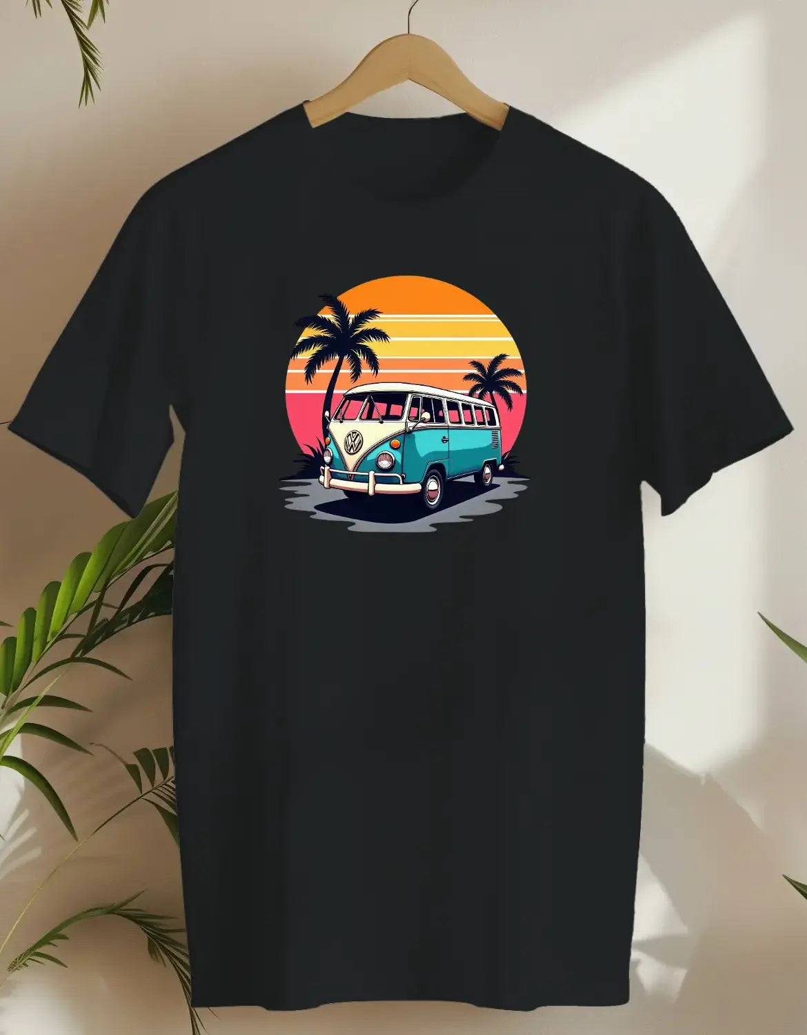 Retro Beach Van-T-shirt-Black-AMCC.STORE
