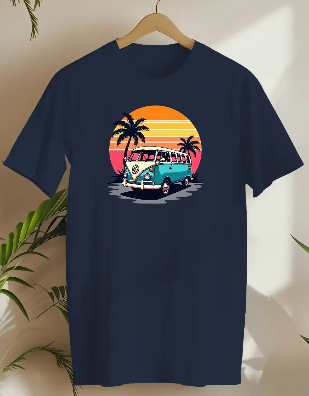 Retro Beach Van-T-shirt-Navy-AMCC.STORE