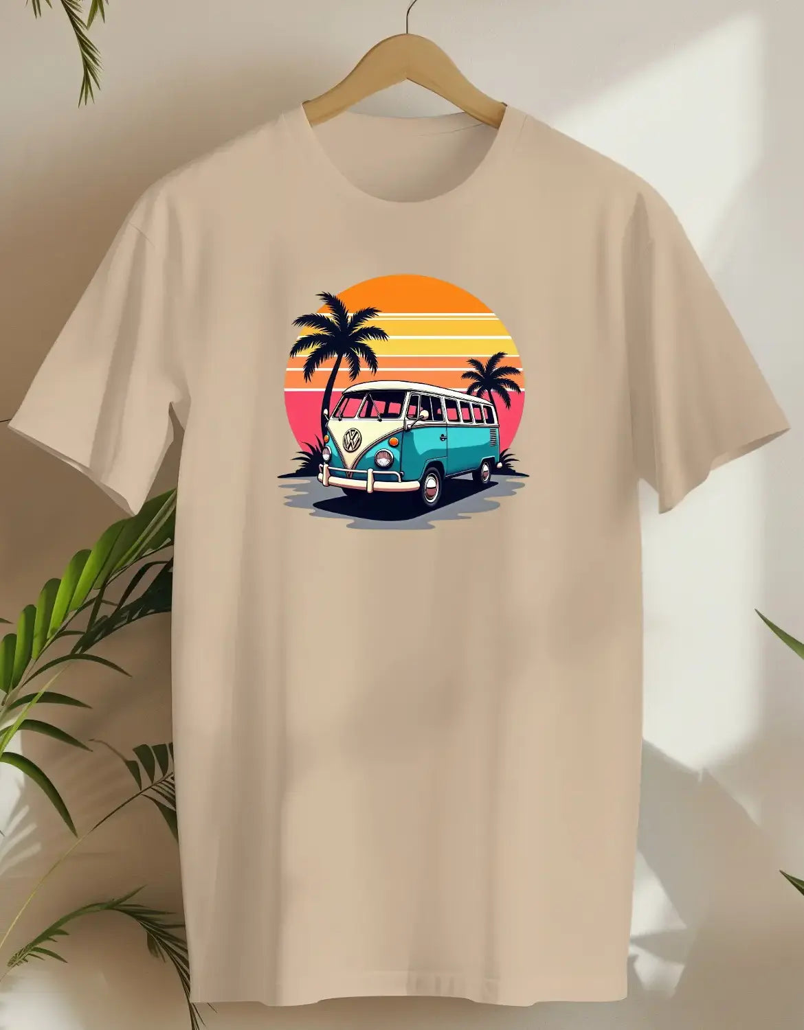Retro Beach Van-T-shirt-Sand-AMCC.STORE