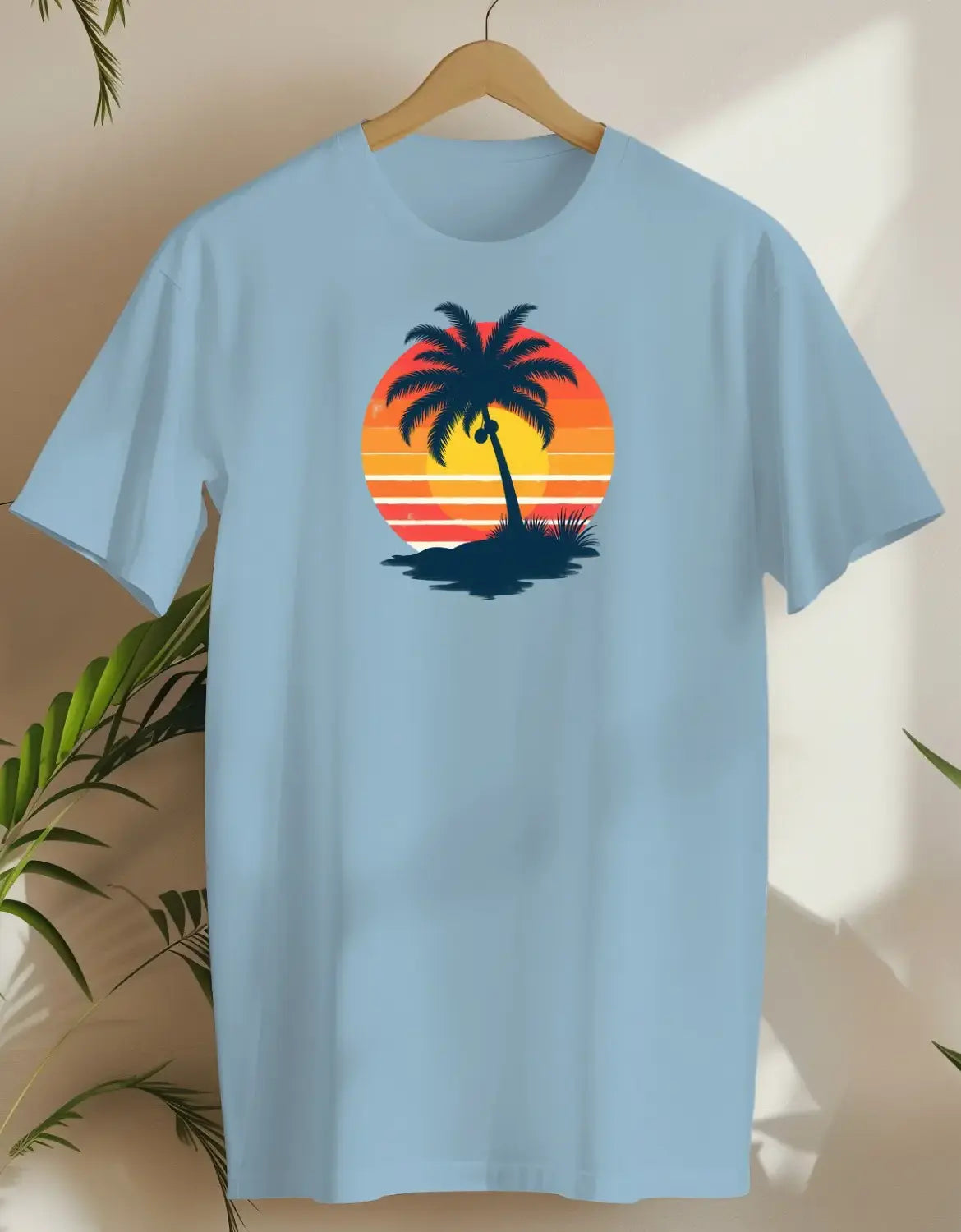 Retro Tropics-T-shirt-Light Blue-AMCC.STORE