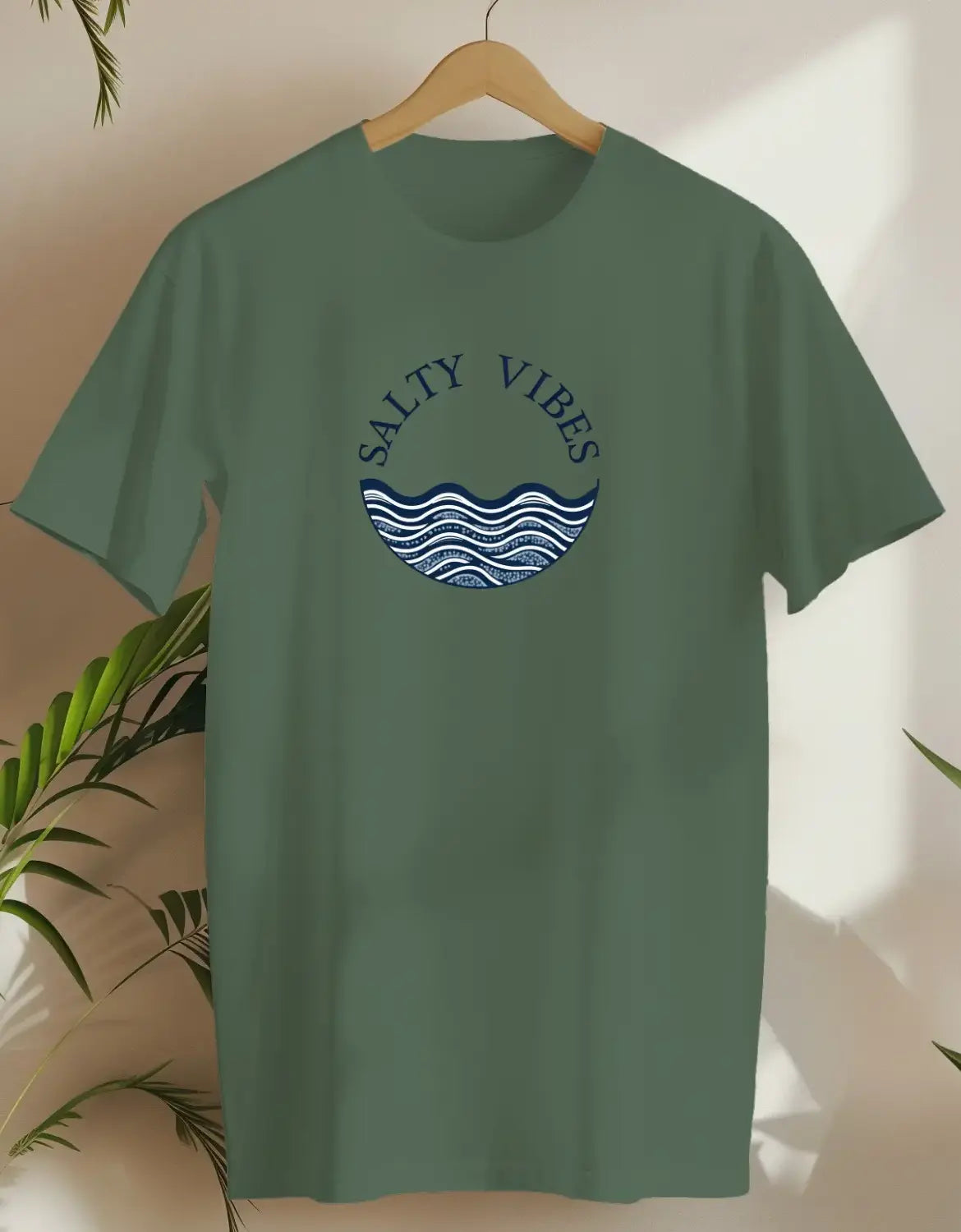 Salty Vibes 4-T-shirt-Military Green-AMCC.STORE