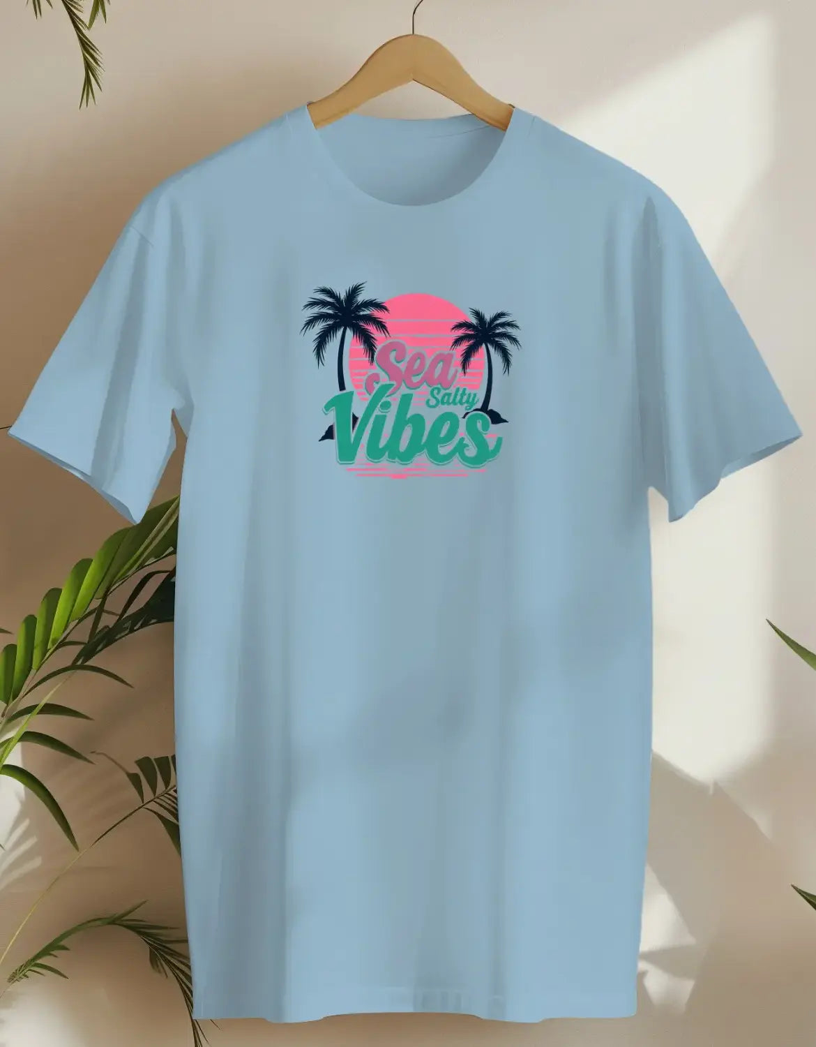 Sea Salty Vibes-T-shirt-Light Blue-AMCC.STORE