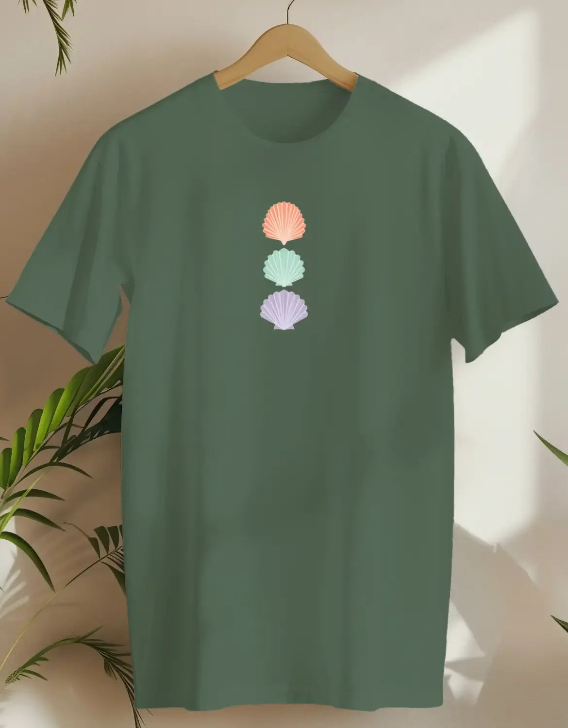 Shells Vertical-T-shirt-Military Green-AMCC.STORE