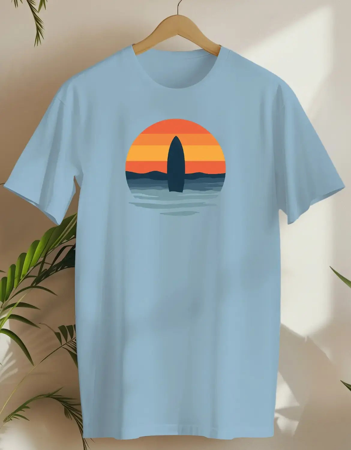 Sunset Surf-T-shirt-Light Blue-AMCC.STORE