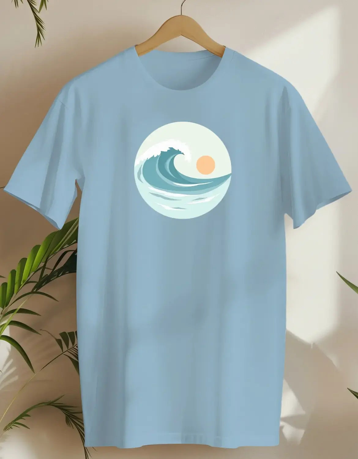 Sunset Waves 2-T-shirt-Light Blue-AMCC.STORE