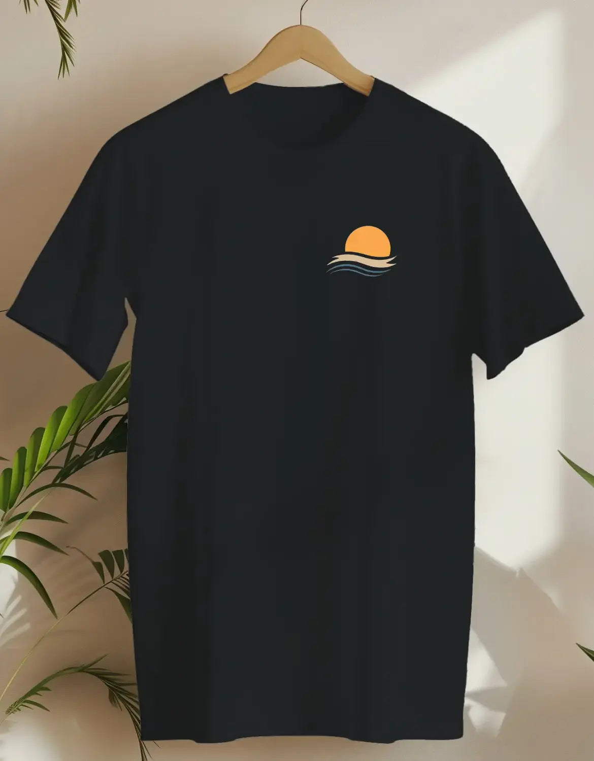 Sunset Waves-T-shirt-Black-AMCC.STORE