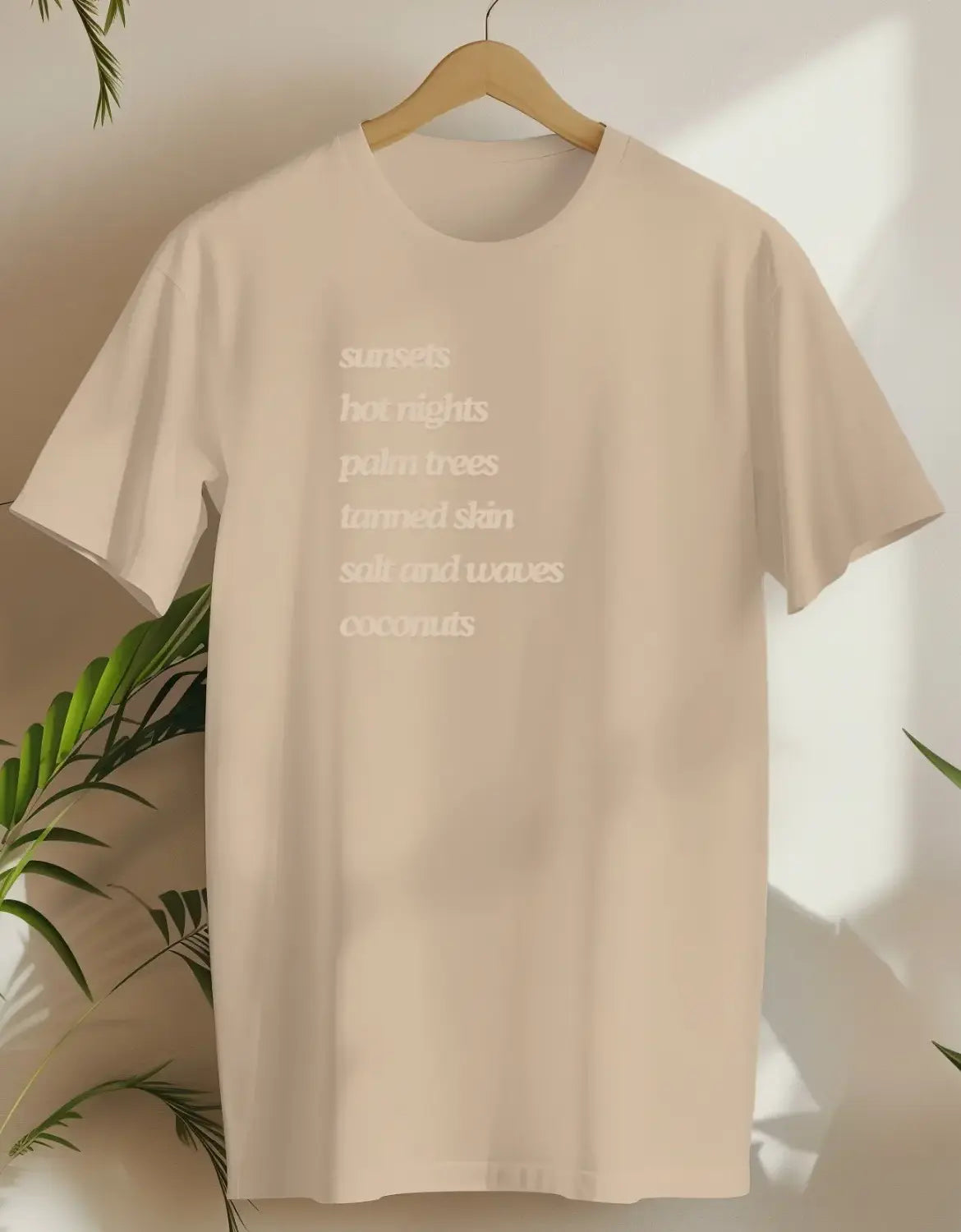 Sunsets Hot Nights-T-shirt-Sand-AMCC.STORE
