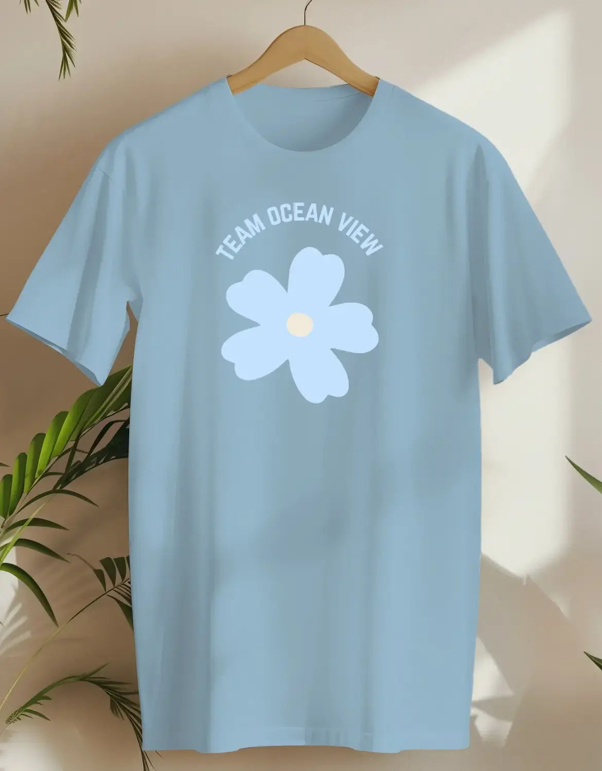 Team Ocean View Flower-T-shirt-Light Blue-AMCC.STORE